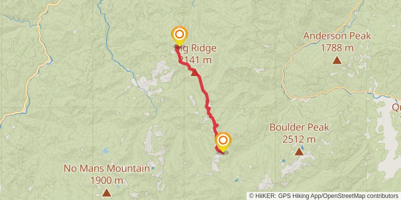 Bigfoot Trail stage 22 Map
