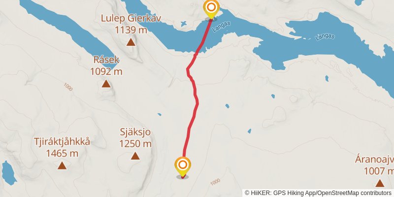 Kungsleden North stage 8 Map