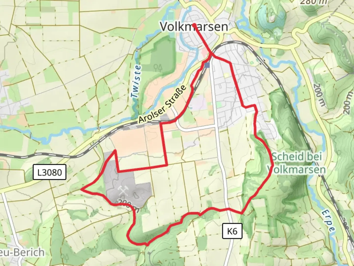 An image depicting the trail Volkmarsen Circle and its surrounding area.