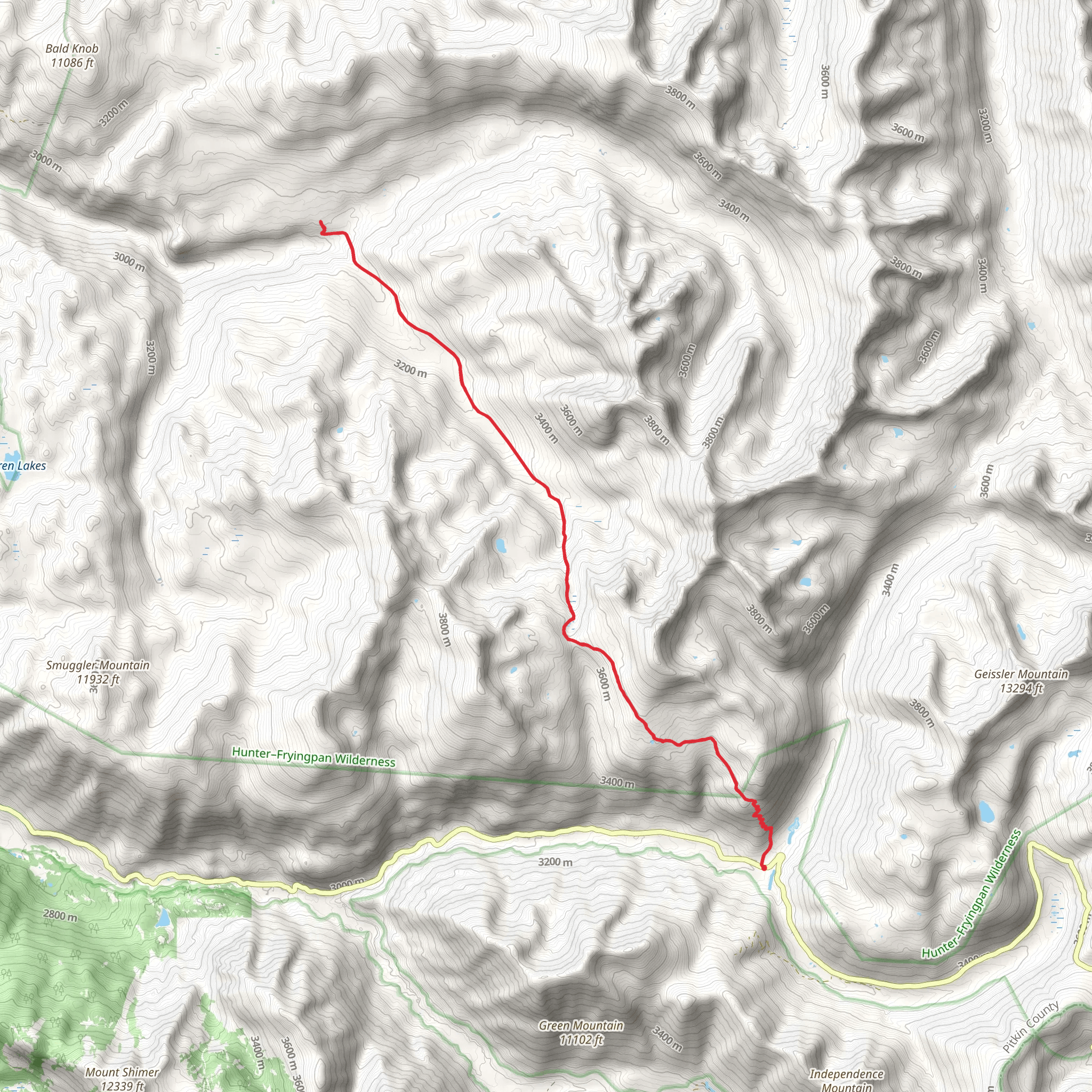 Midway Trail to Hunter Creek mobile static map