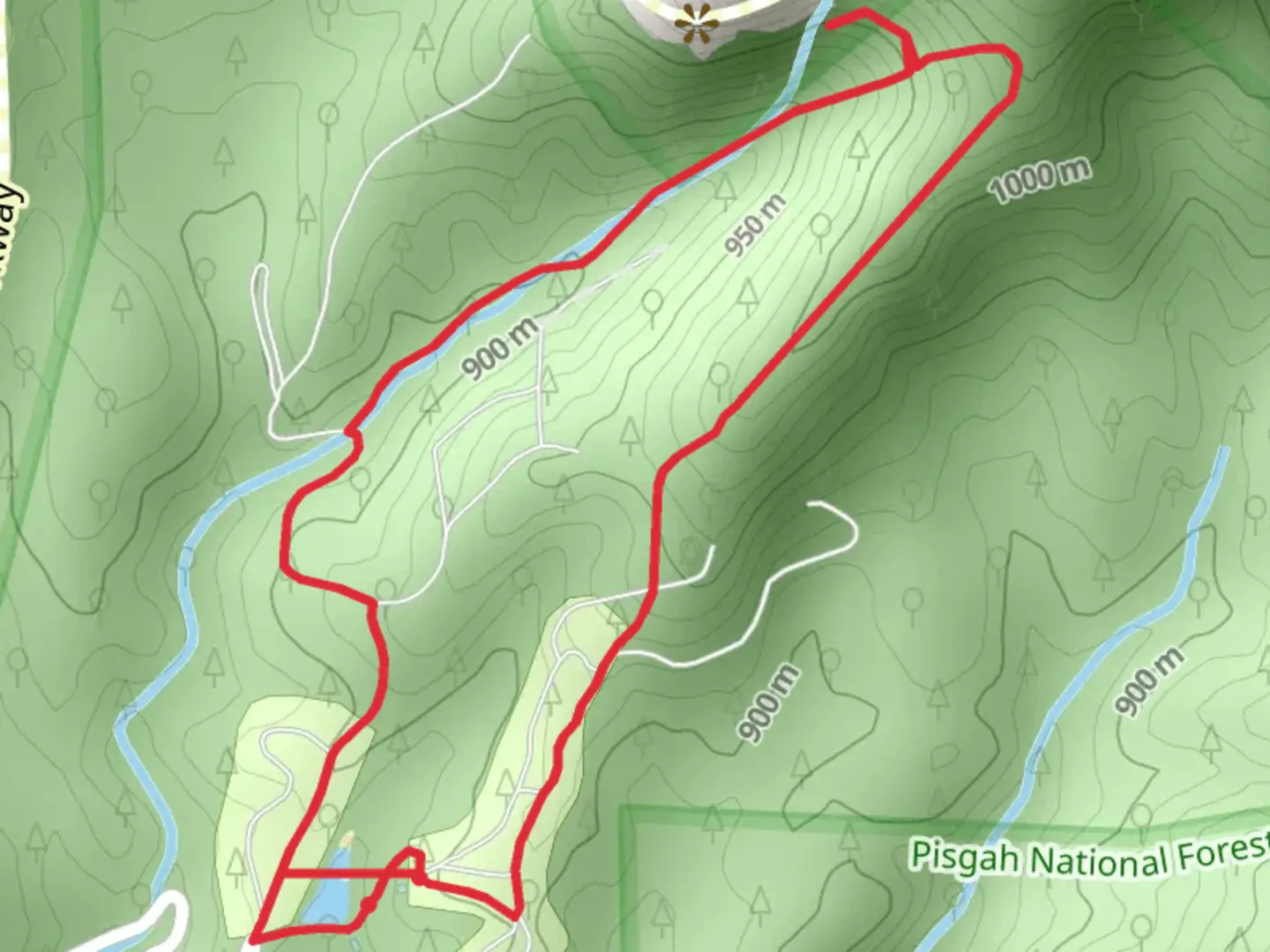An image depicting the trail Bear Den Overlook Loop and its surrounding area.