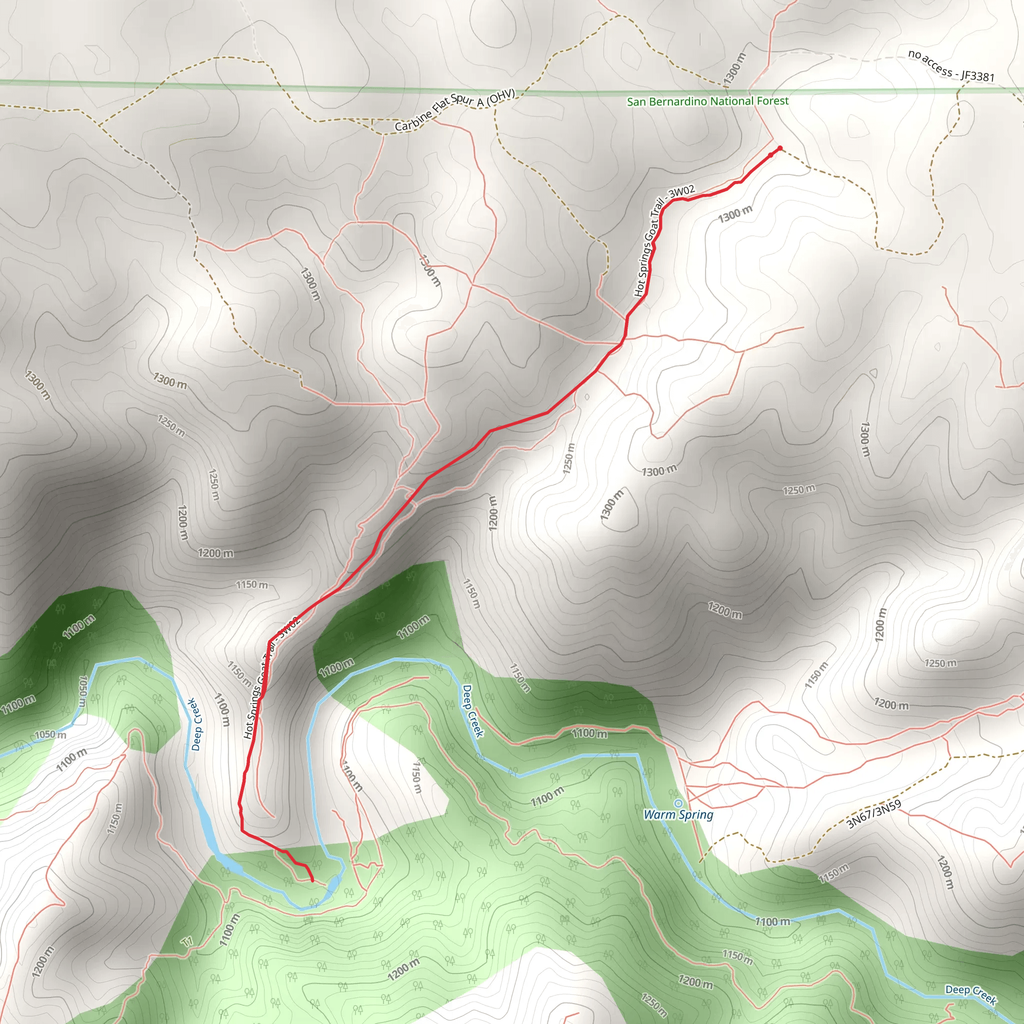 Hot Springs Goat Trail mobile static map