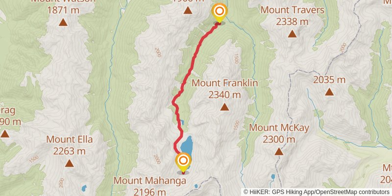 Nelson Lakes - Robert Ridge - Travers Sabine Circuit - Blue lakes - WAIAU Pass stage 4 Map