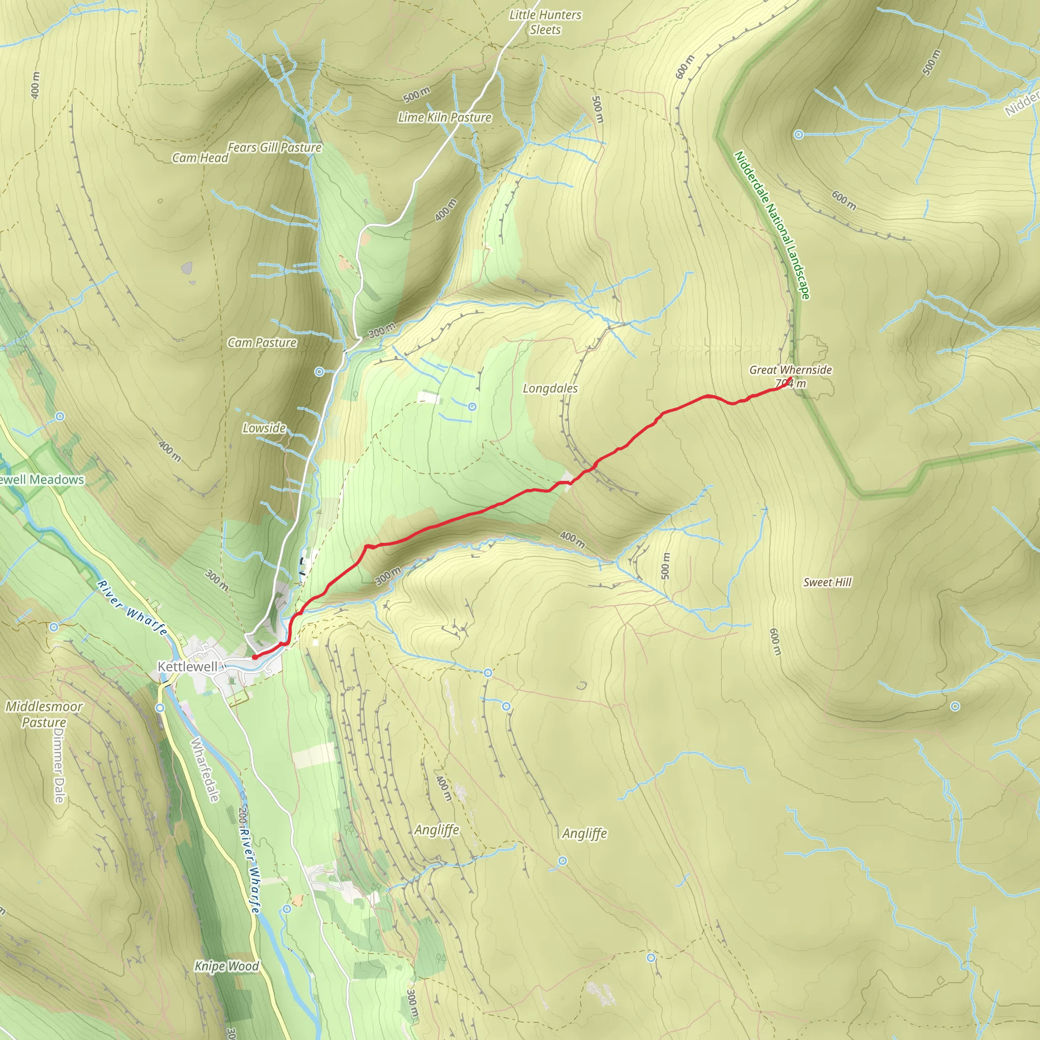 Great Whernside Walk mobile static map