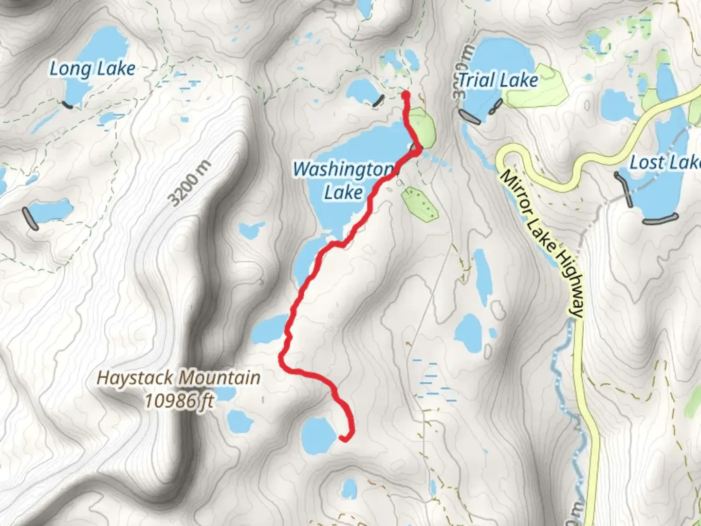 An image depicting the trail Haystack Lake Trail and its surrounding area.