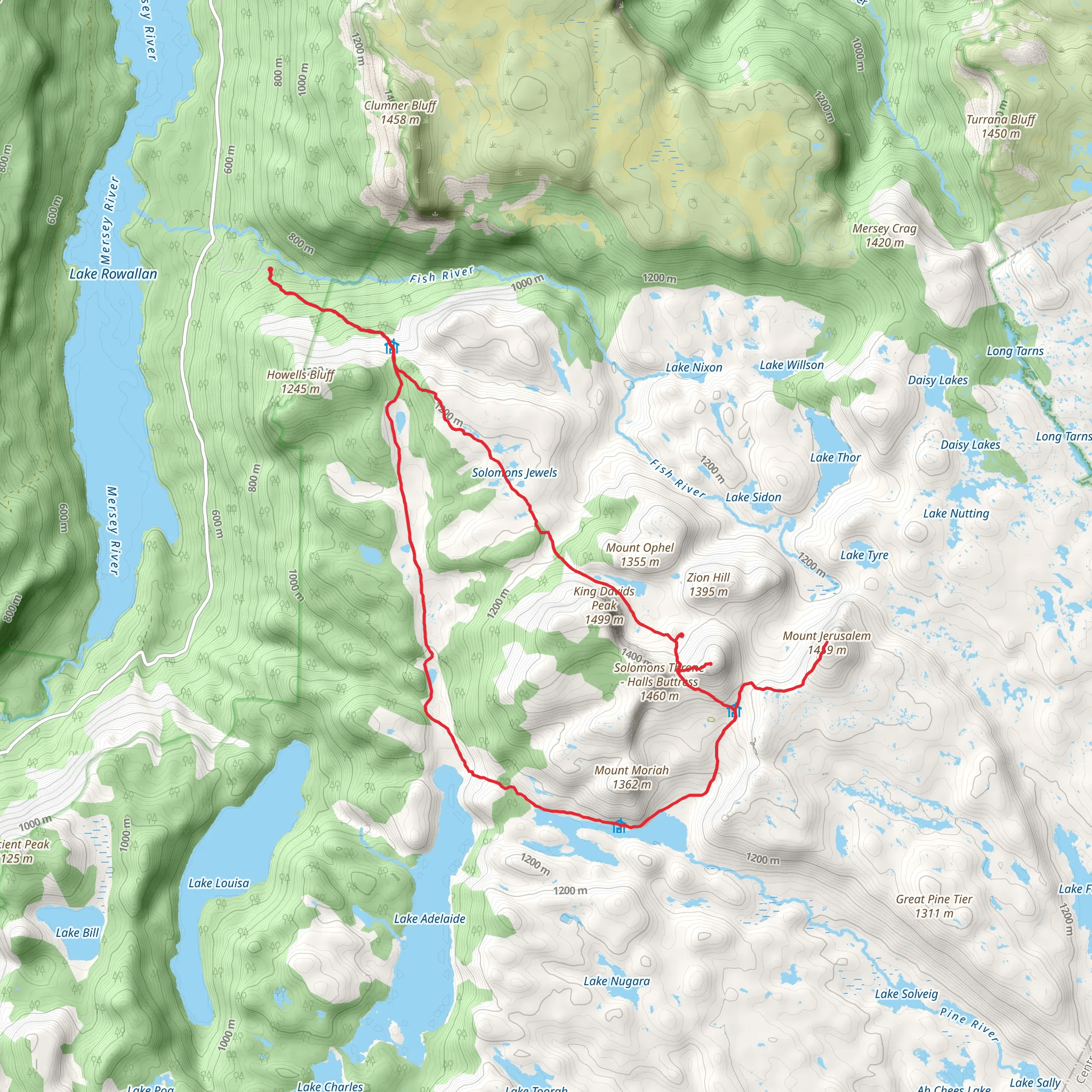 Walls of Jerusalem Circuit Hike mobile static map