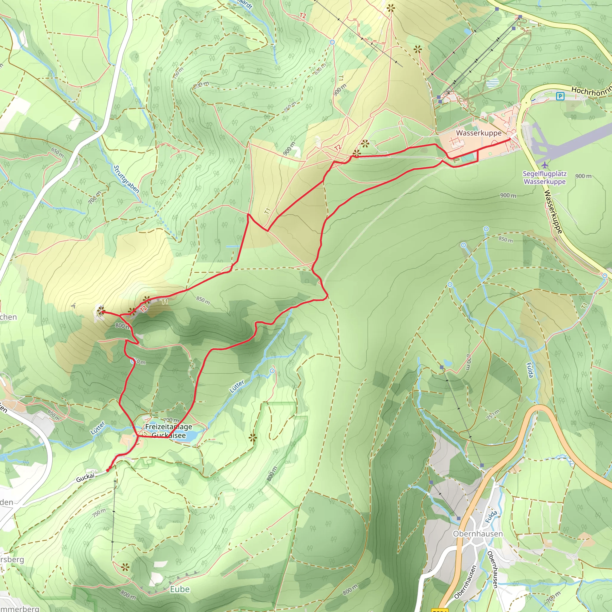 Pferdskopf, Wasserkuppe and Guckaisee Loop mobile static map