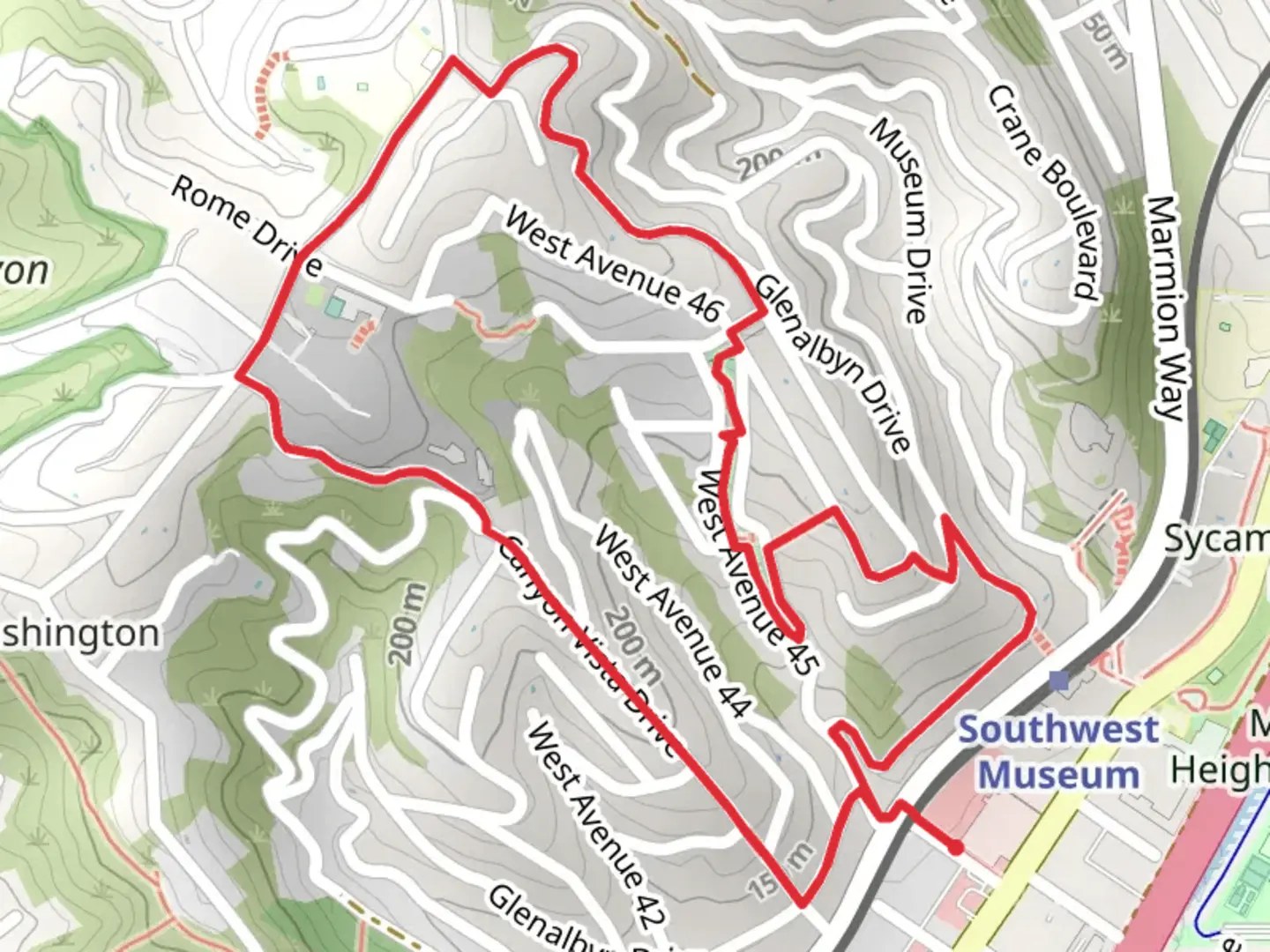 An image depicting the trail Carlin G Smith Recreation Center Loop and its surrounding area.