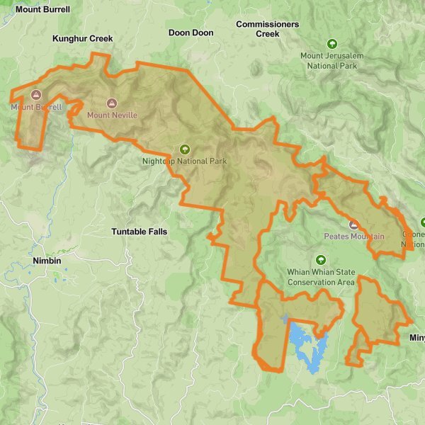 Nightcap National Park mobile static map