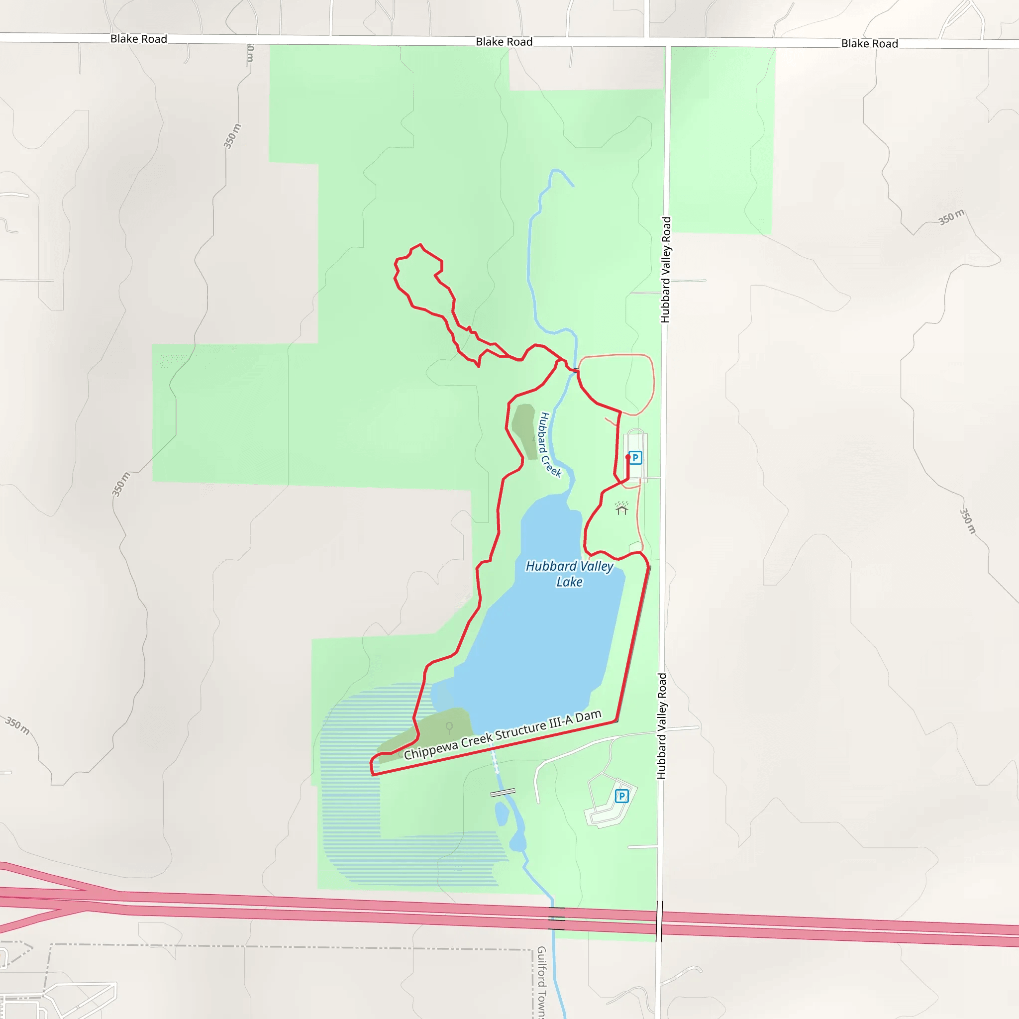 Hubbard Valley Lake Loop mobile static map