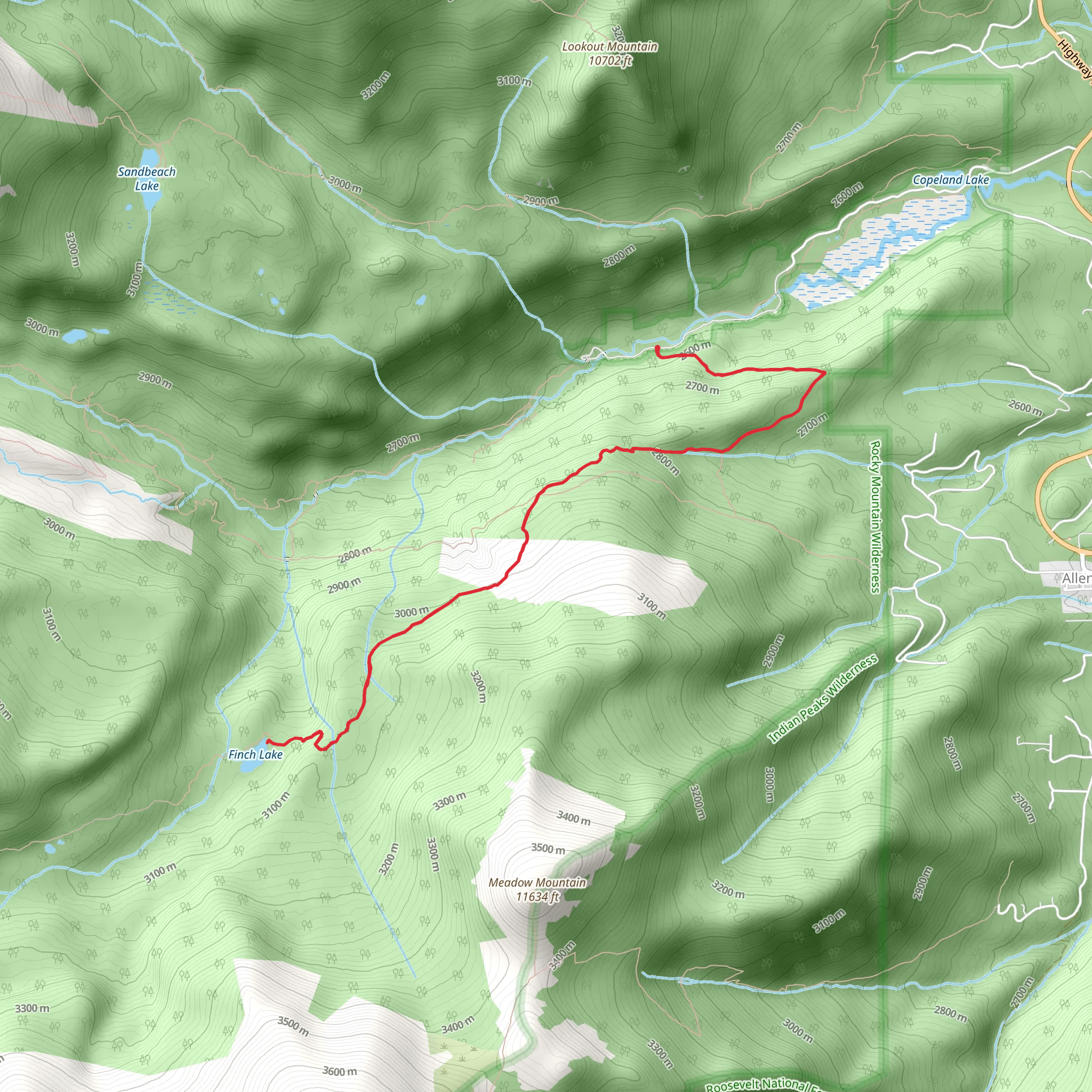 Finch Lake Trail mobile static map