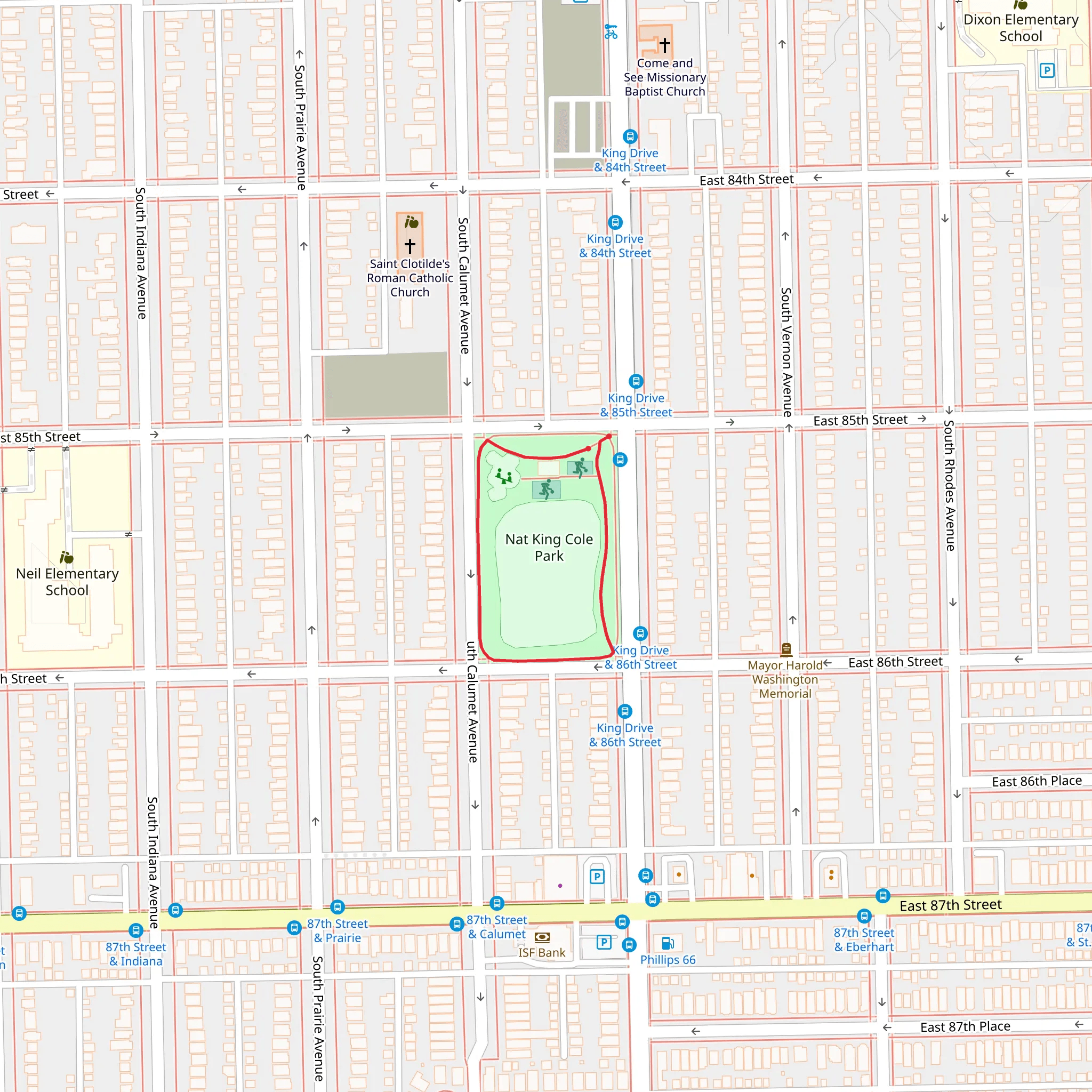 Nat King Cole Park Loop mobile static map