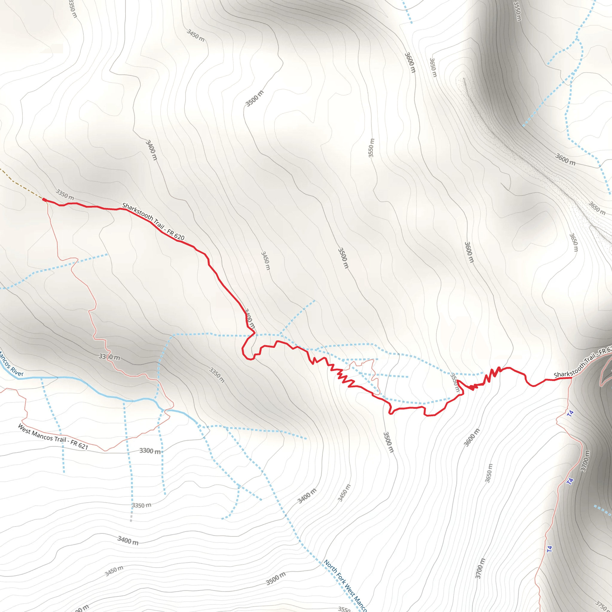 Sharkstooth Pass mobile static map