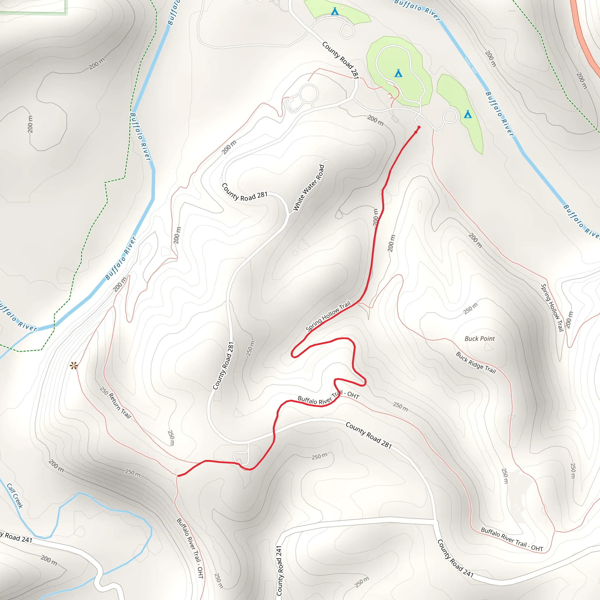 Spring Hollow Trail mobile static map