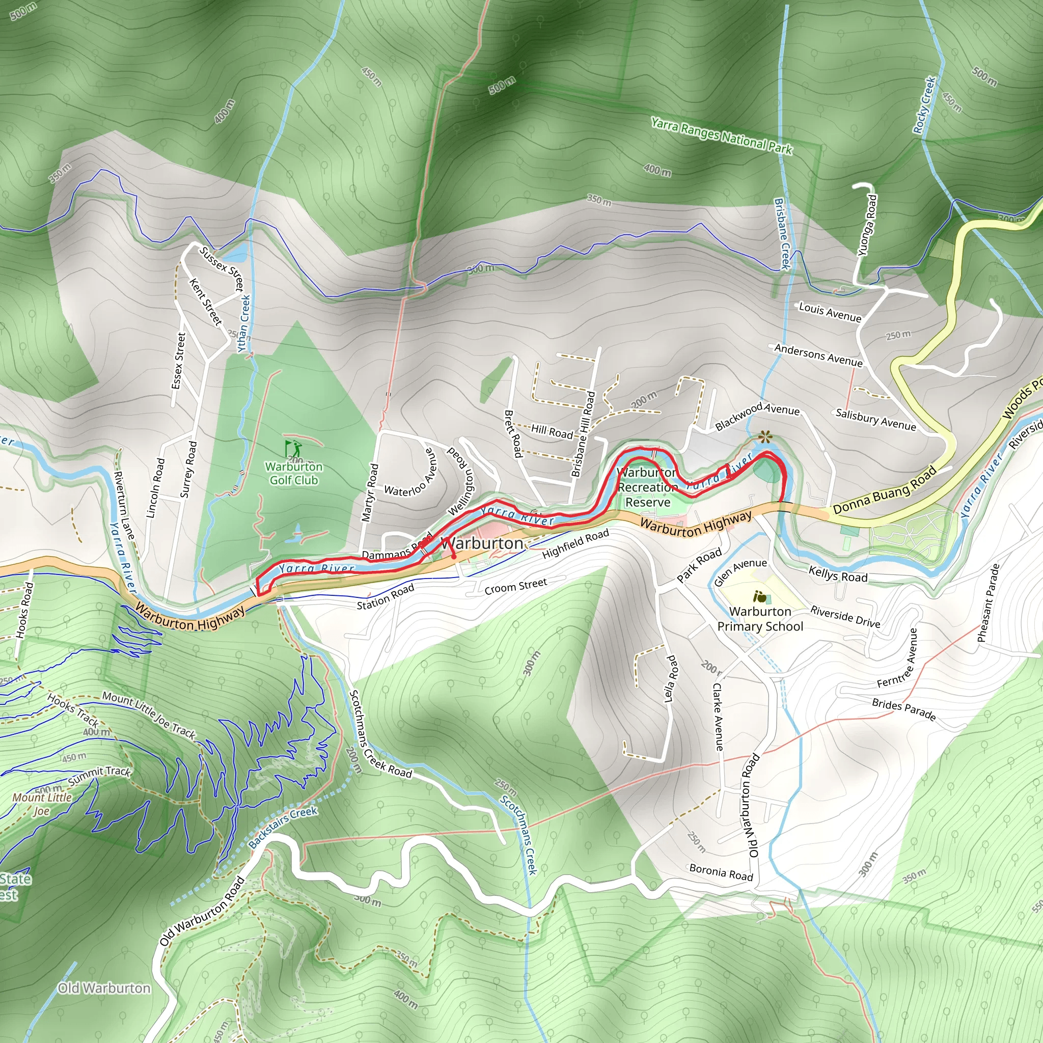 Warburton Township Loop Trail - Short mobile static map