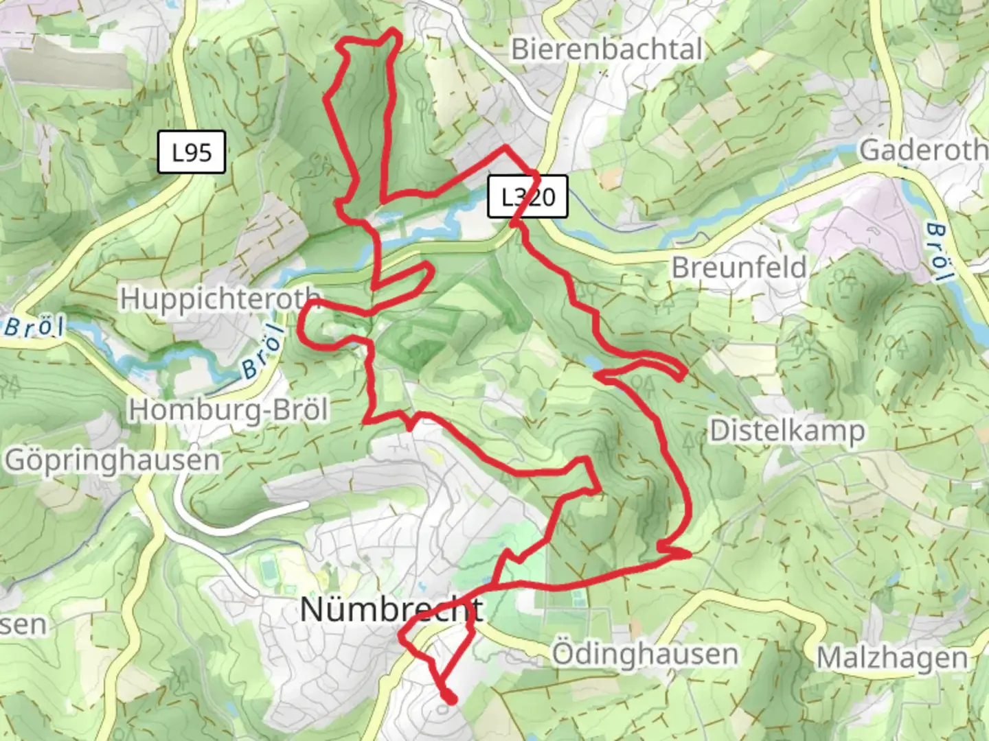 An image depicting the trail Hexenweiher via Rundweg Schlossblicke Turmroute and Klangpfad and its surrounding area.