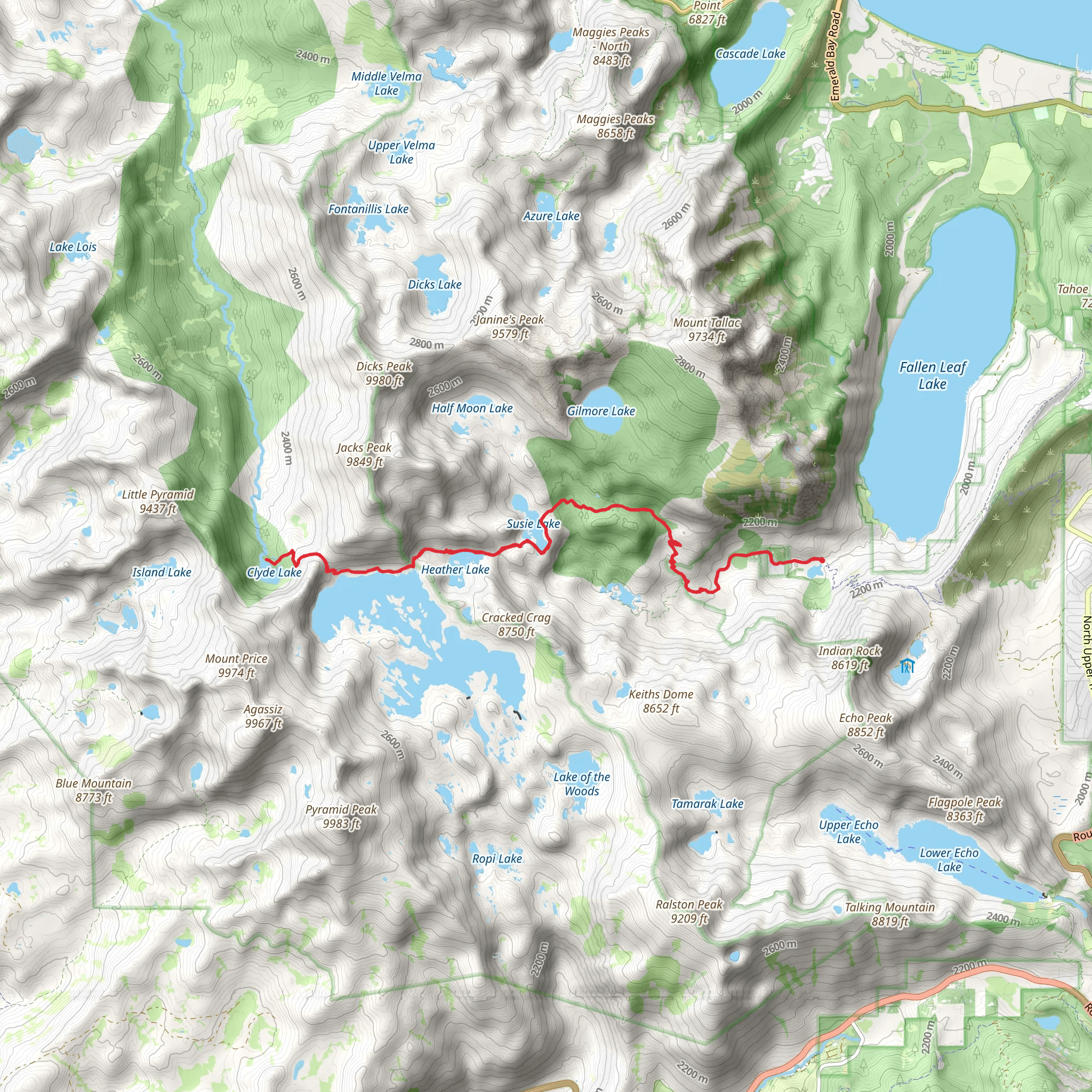 Clyde Lake Trail mobile static map
