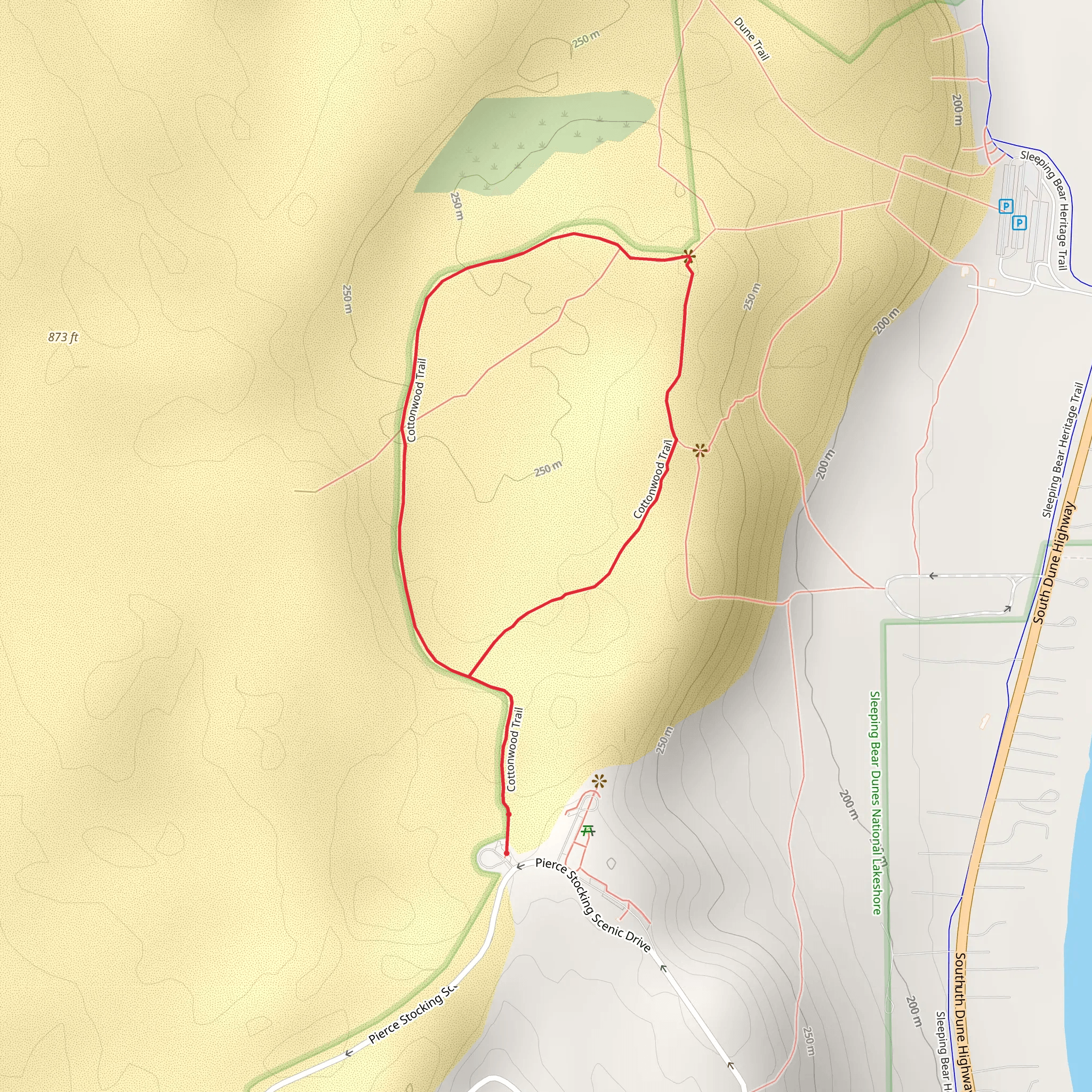 Cottonwood Loop Trail mobile static map