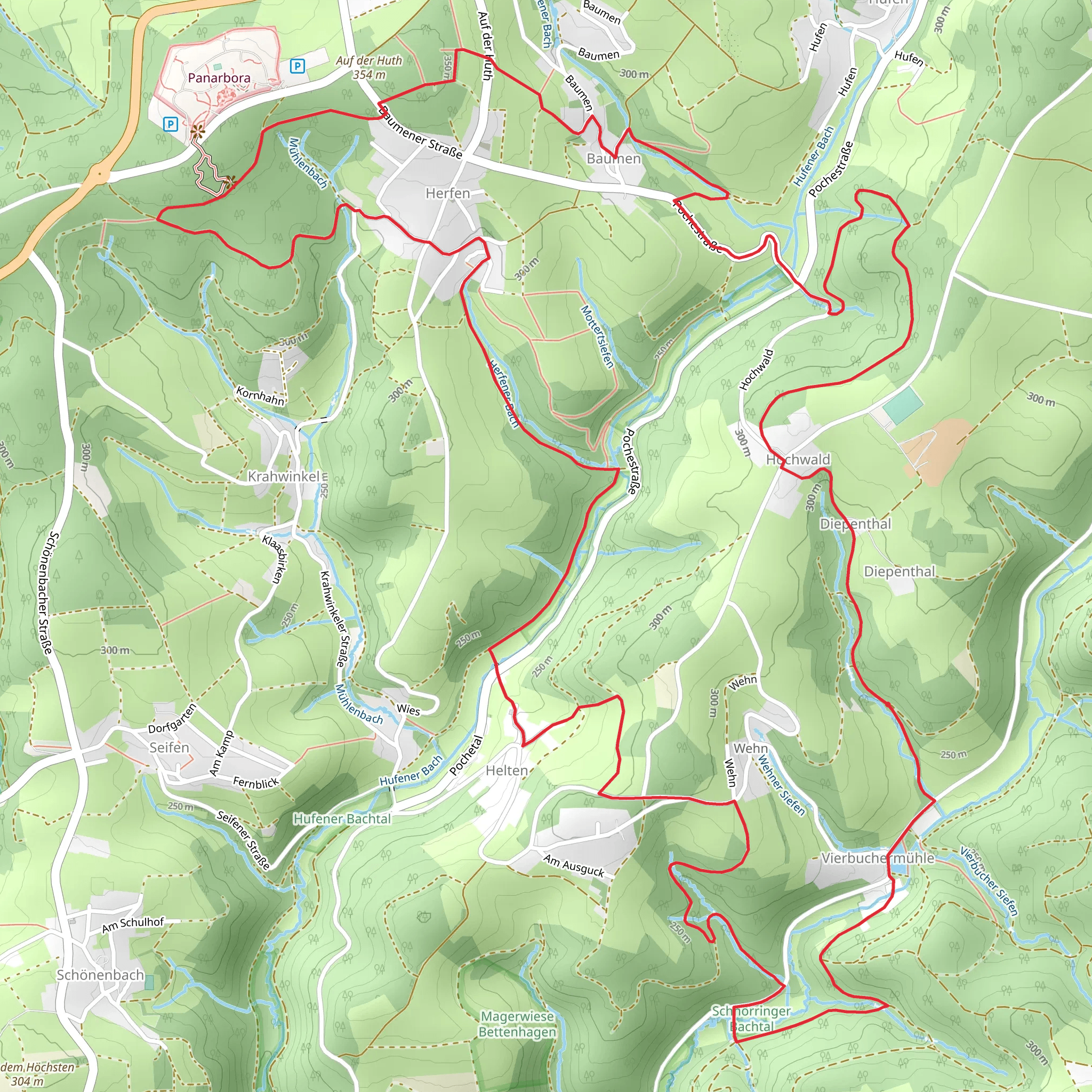 Hochward and Auf der Huth Loop mobile static map