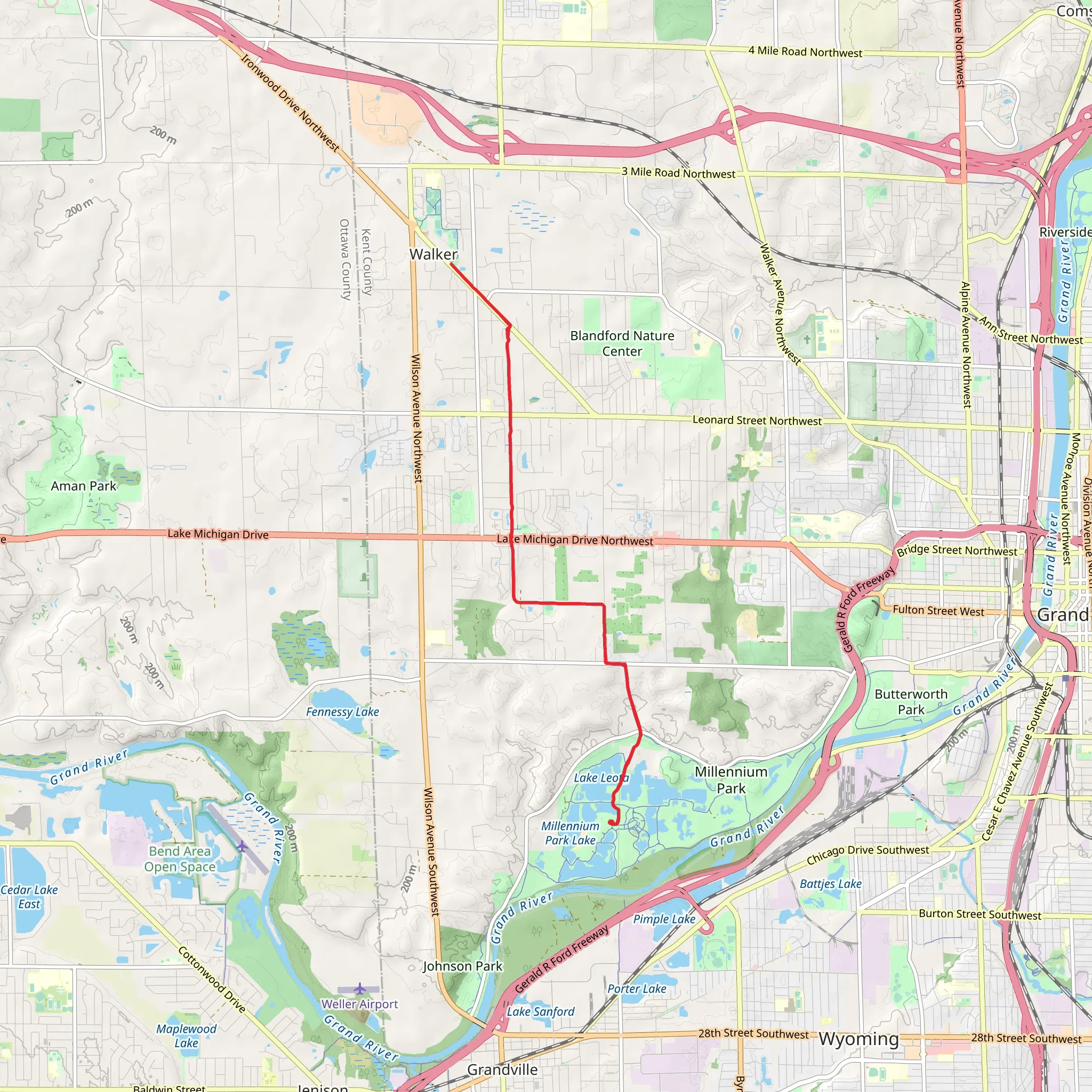 South Standale Trail mobile static map