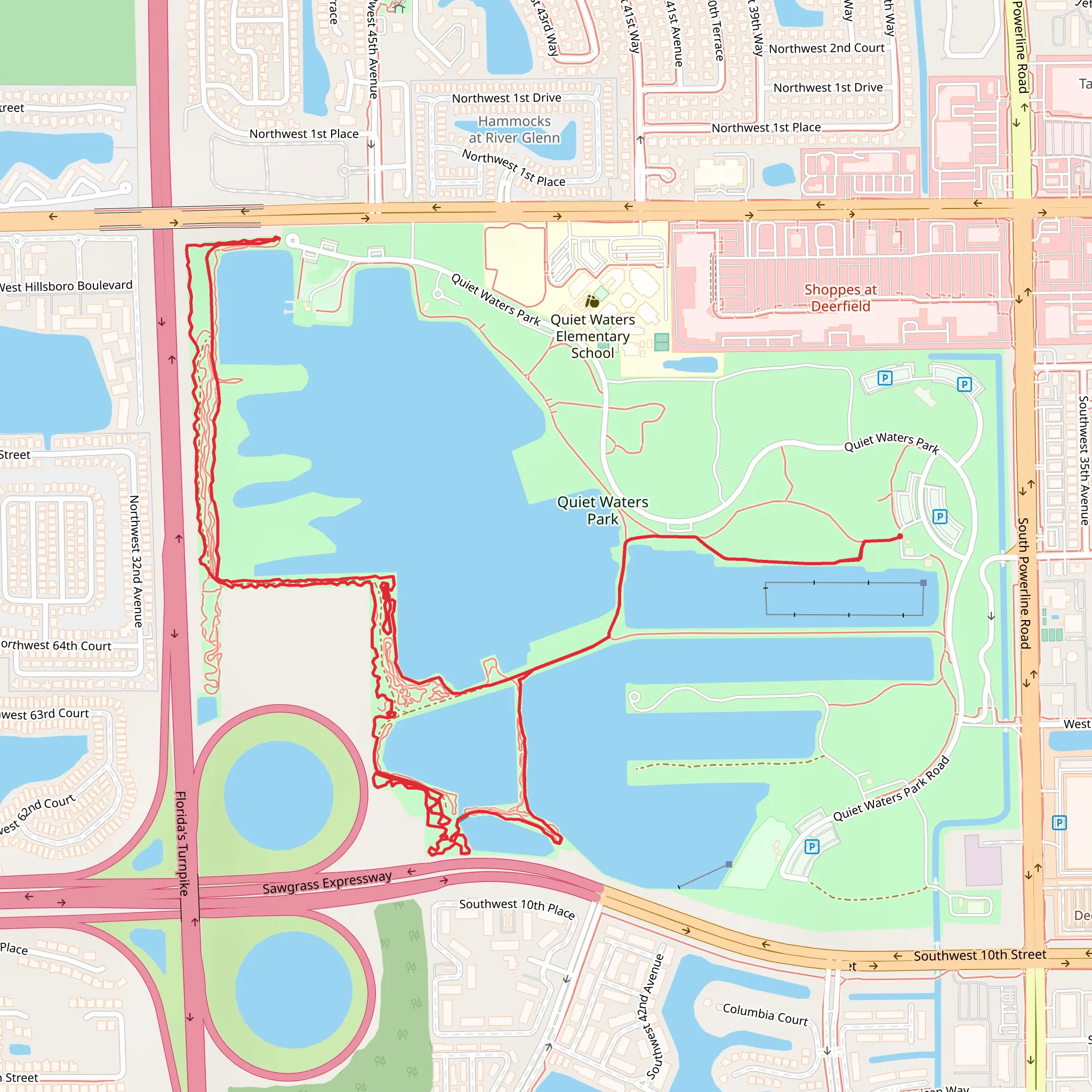 Quiet Waters Park Loop mobile static map