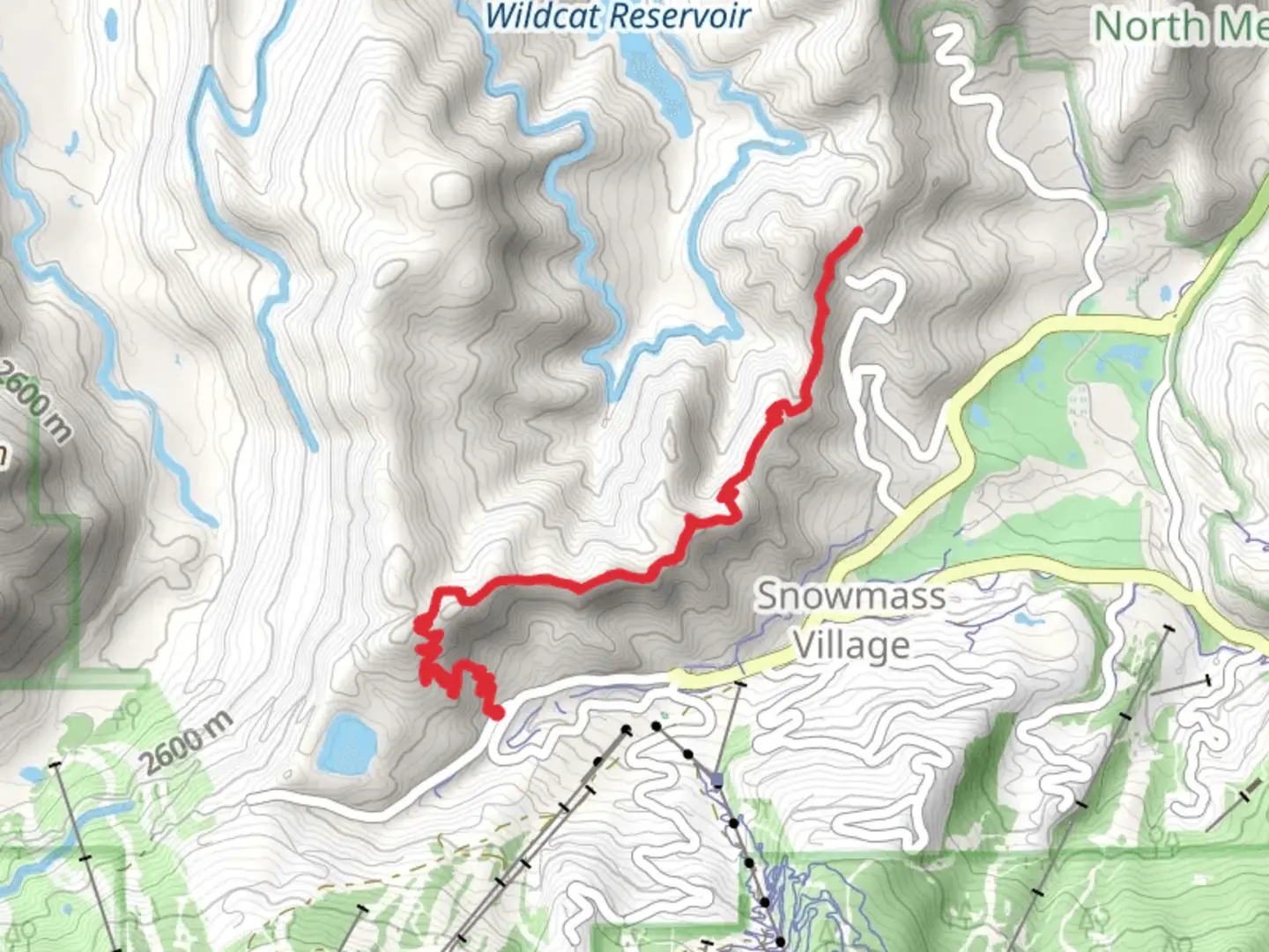 An image depicting the trail Rim Trail South from Divide Road and its surrounding area.