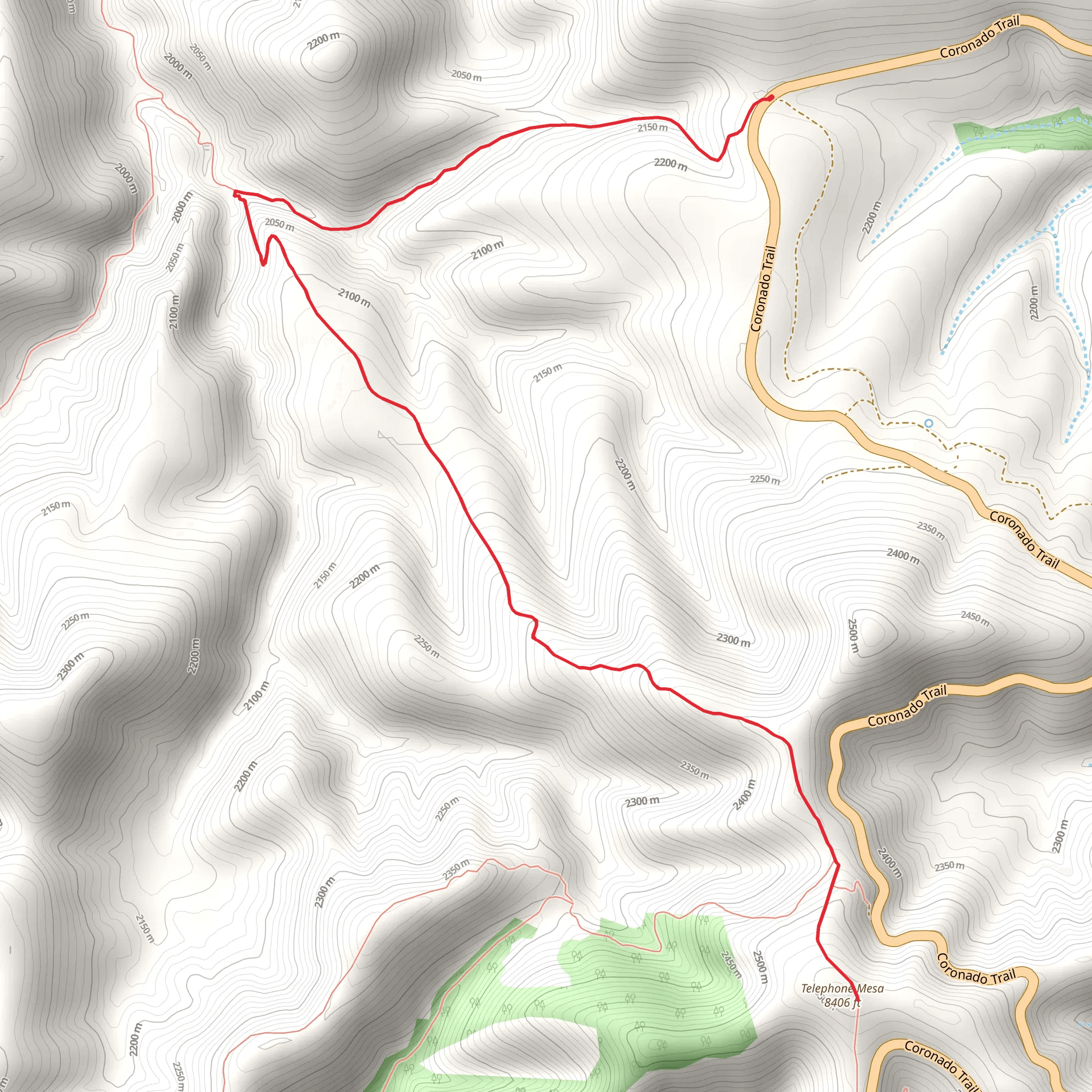 Telephone Mesa via Sheep Saddle Trail mobile static map
