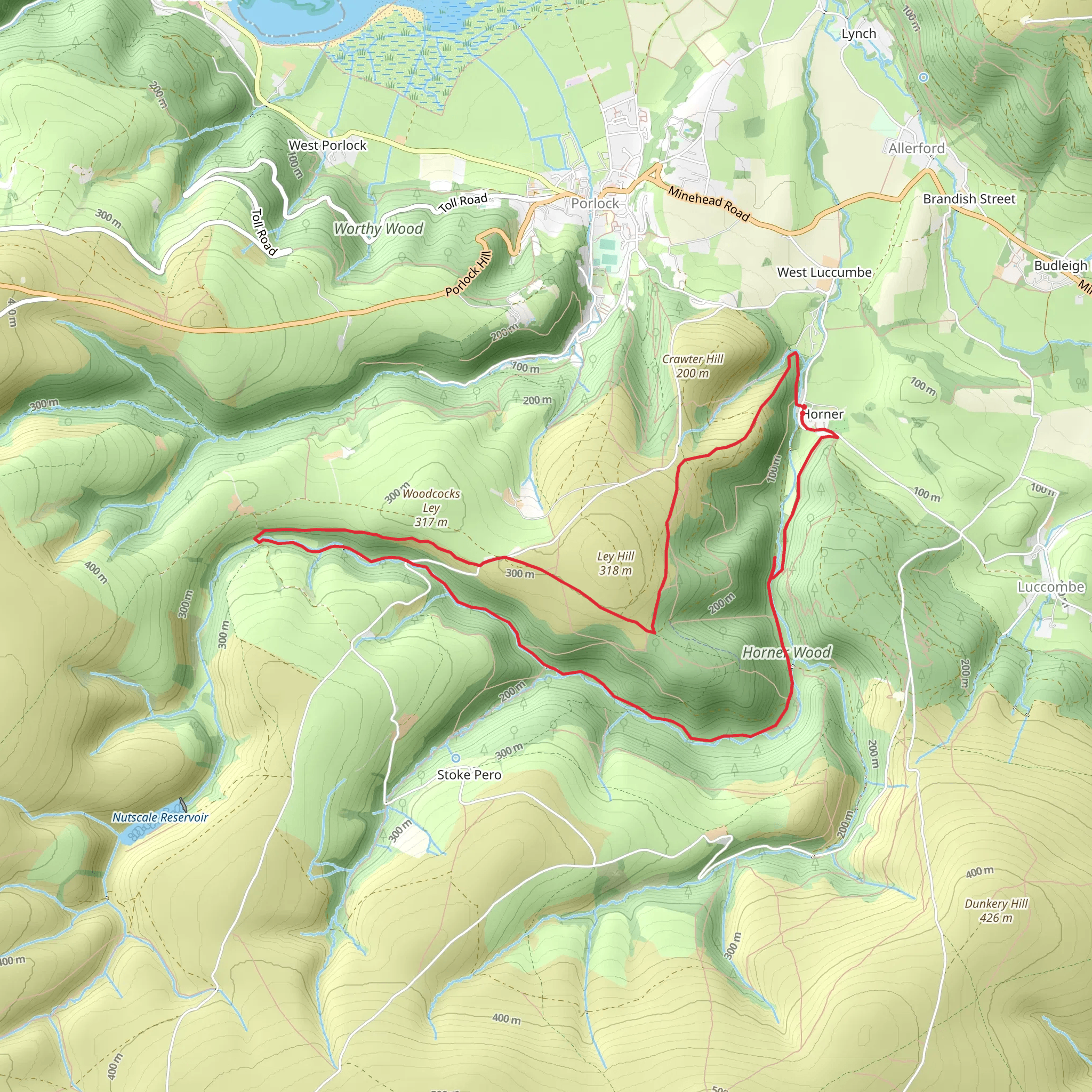 Horner Woods Long Route mobile static map