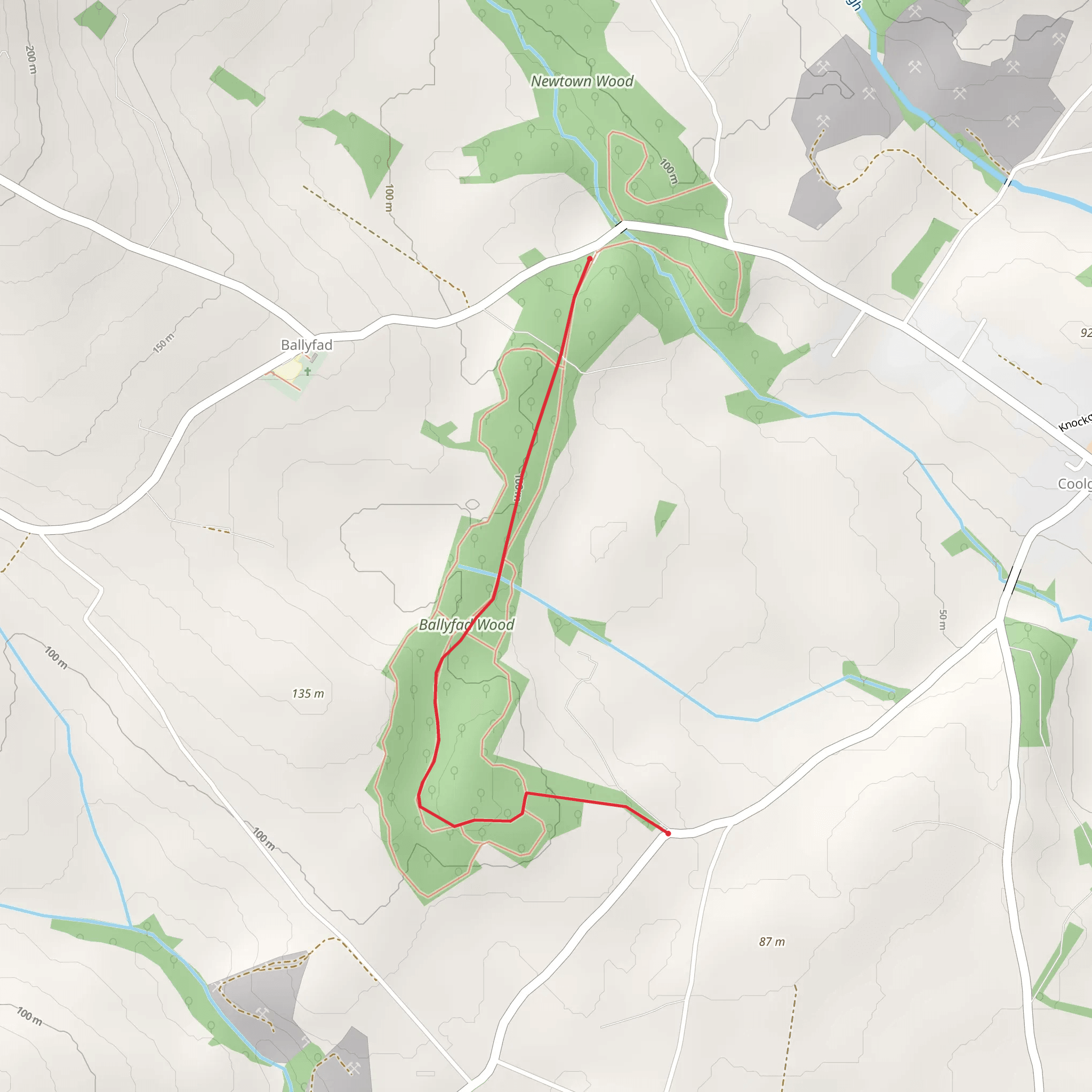 Coolgreany Ballyfad Wood Linear Trail mobile static map
