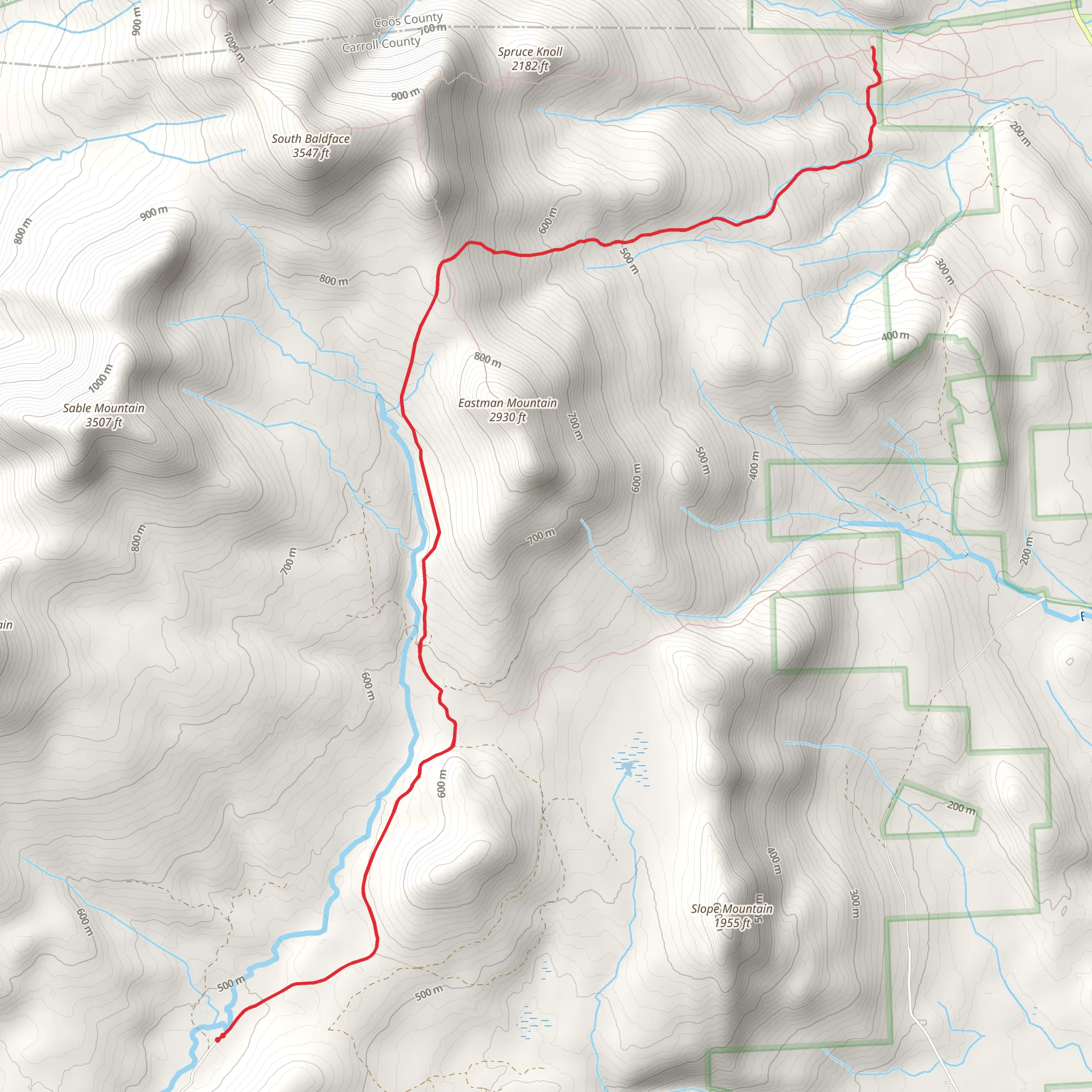 Chandler and Slippery Brook Trail mobile static map