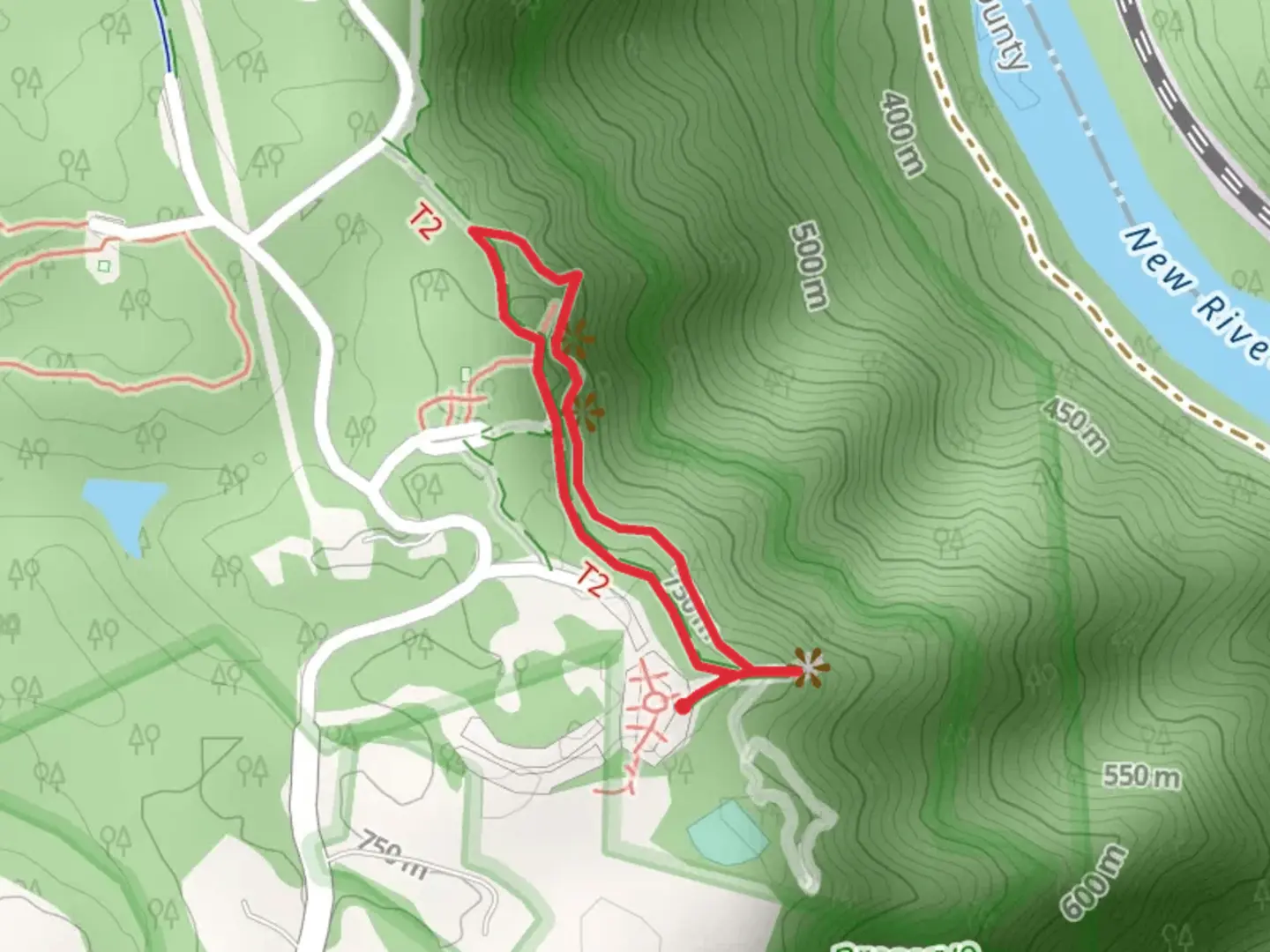 An image depicting the trail Castle Rock and Grandview Rim Loop Trail and its surrounding area.