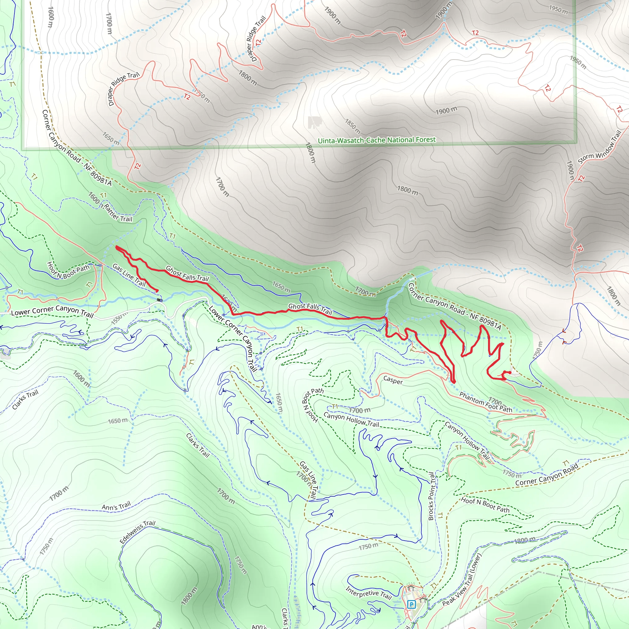 Ghost Falls Out and Back mobile static map