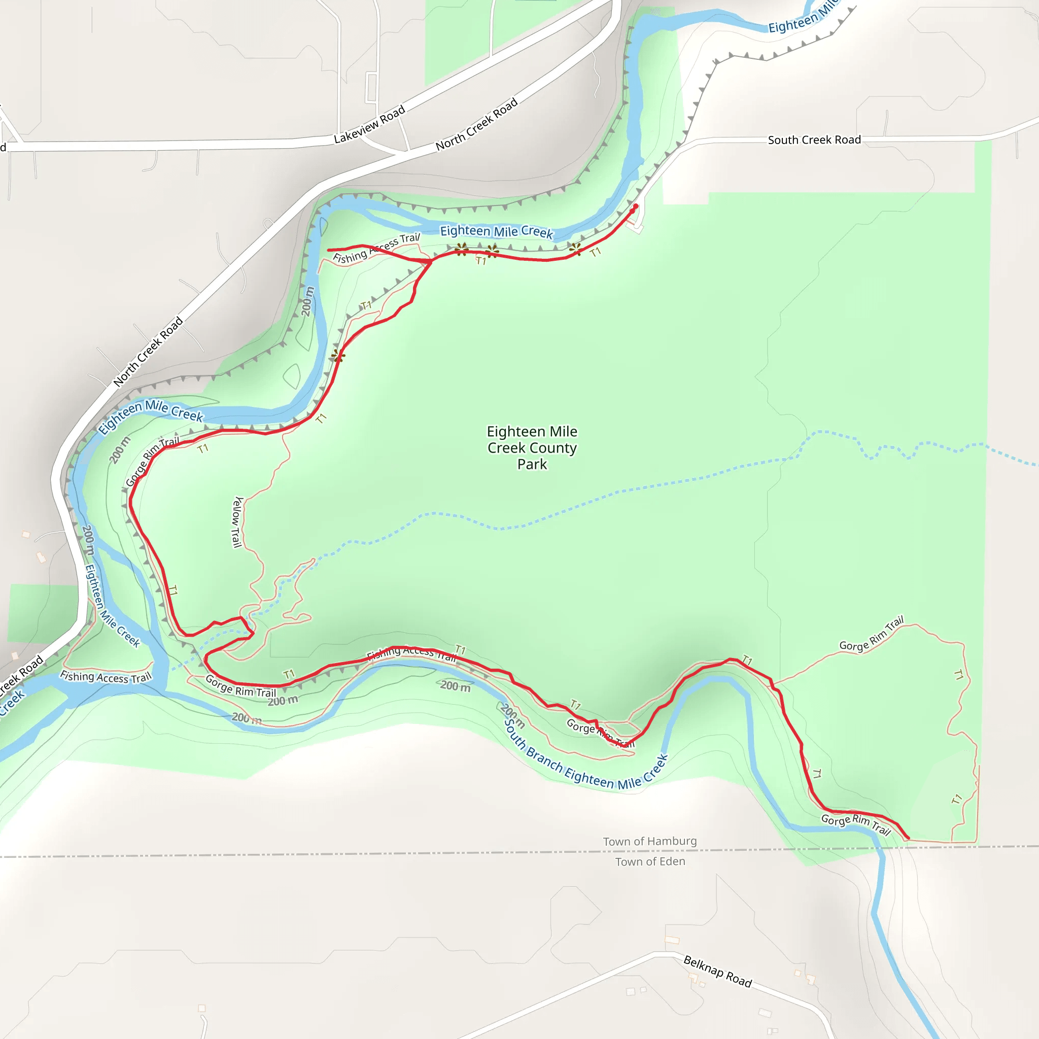 Eighteen Mile Creek County Park mobile static map