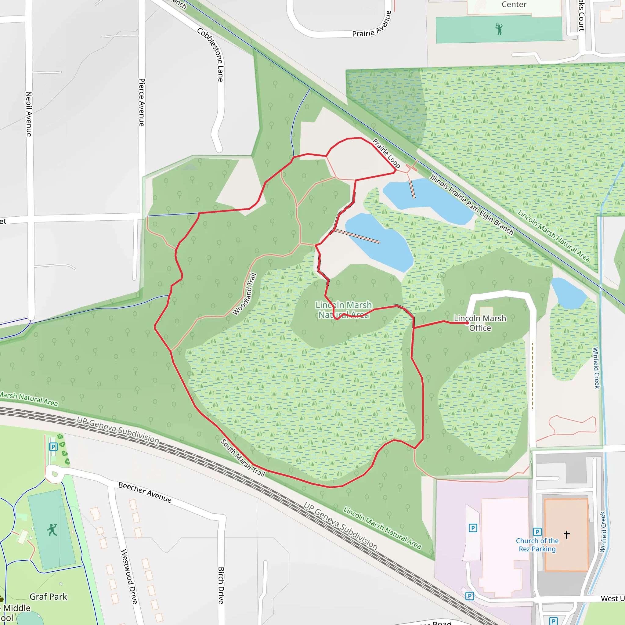 South Marsh and Oak Knoll Loop Trail mobile static map