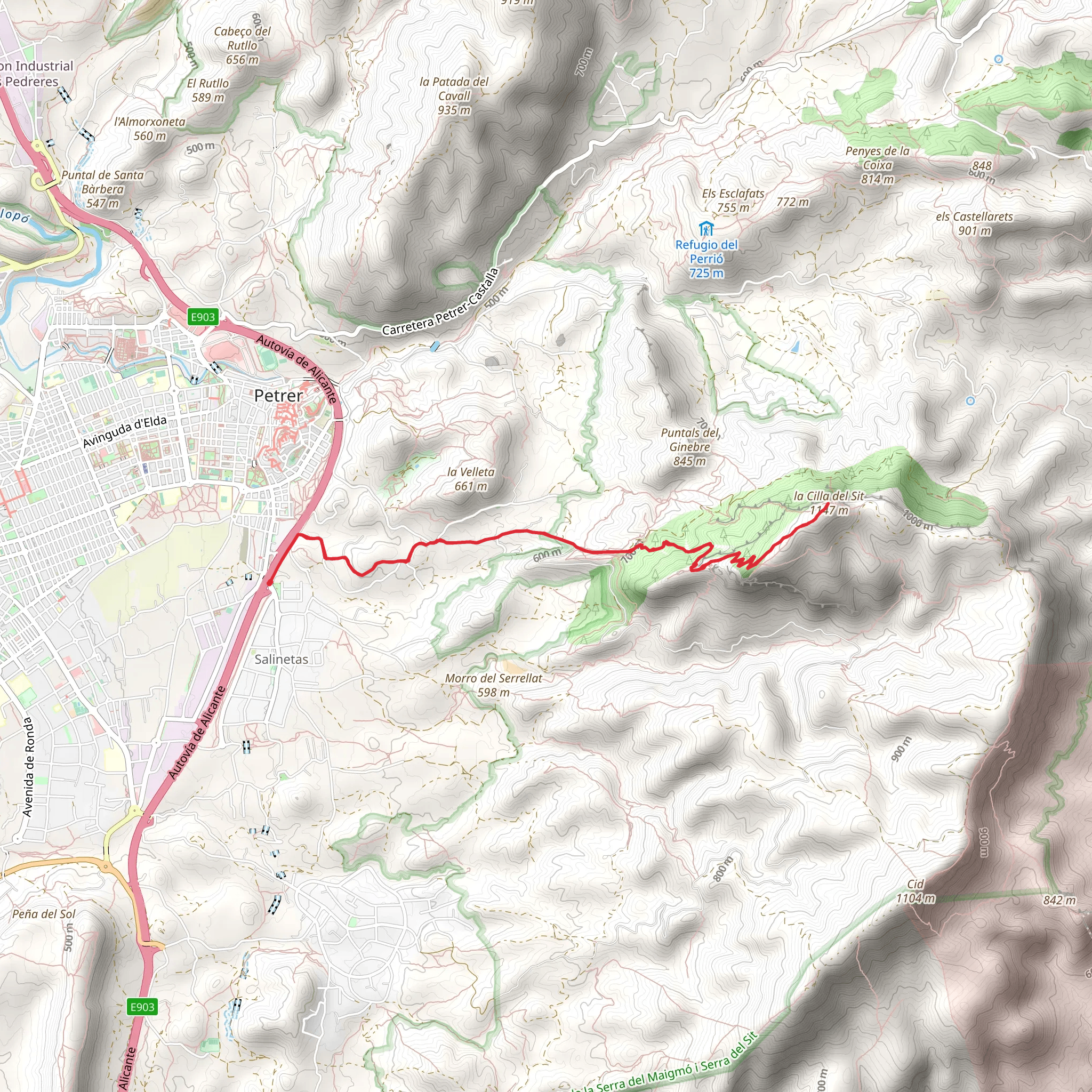 Petrer - Chair of the Cid PR CV 036 mobile static map