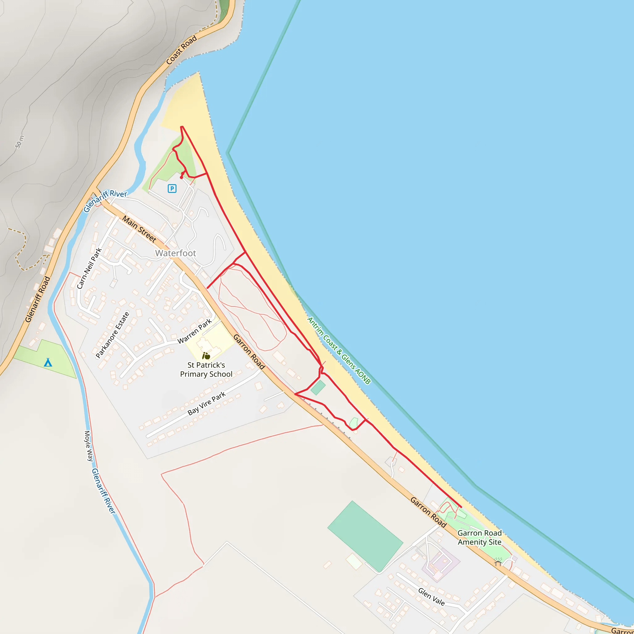 Waterfoot Beach Walk mobile static map