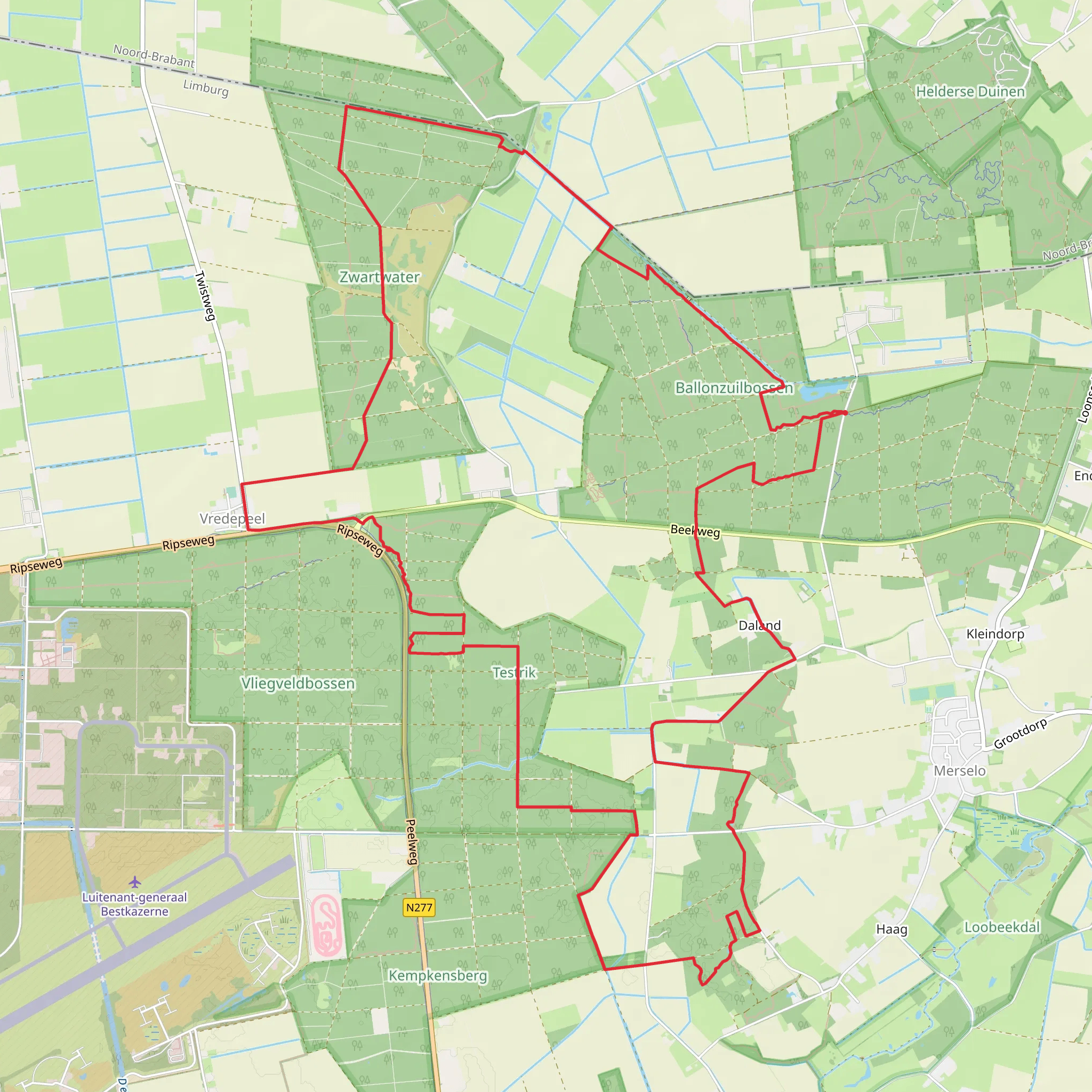 Afleidingskanaal, Zwartwater and Ballonzuilbossen Loop mobile static map