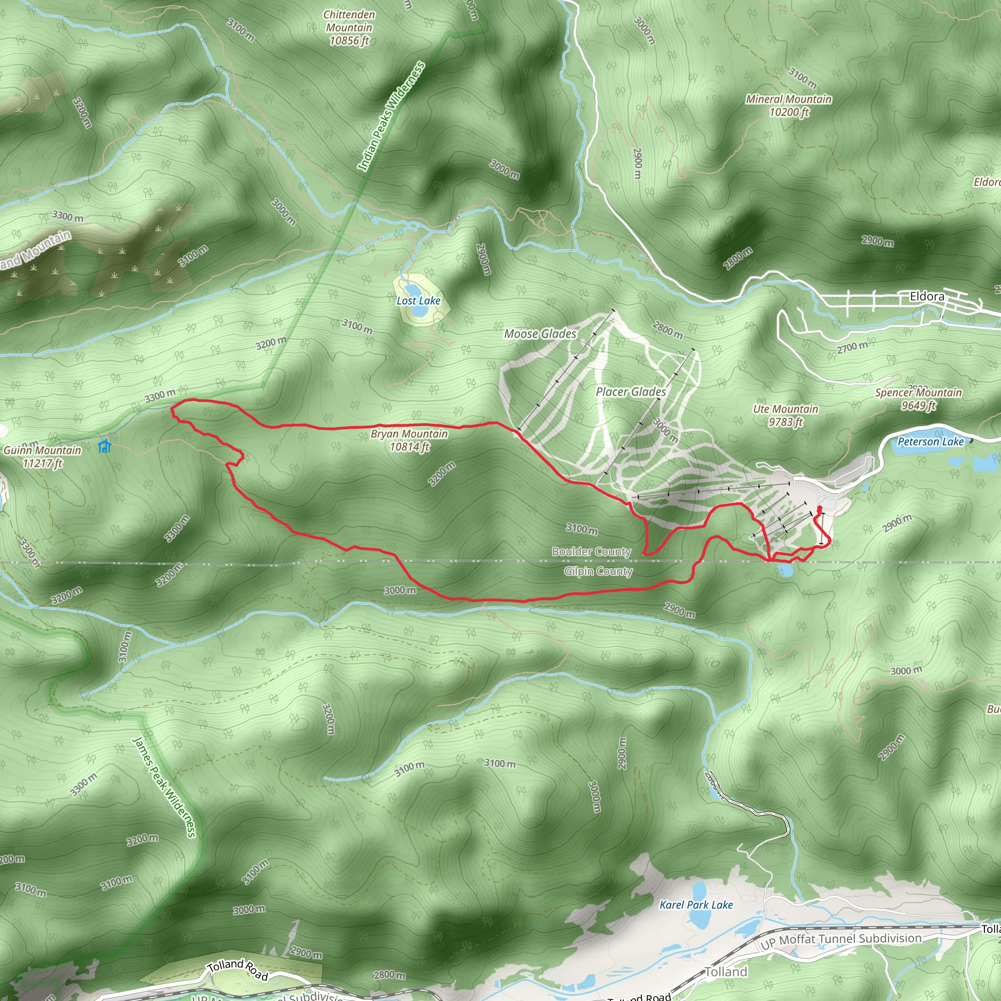 Bryan Mountain and Jolly Jug Glades Loop mobile static map