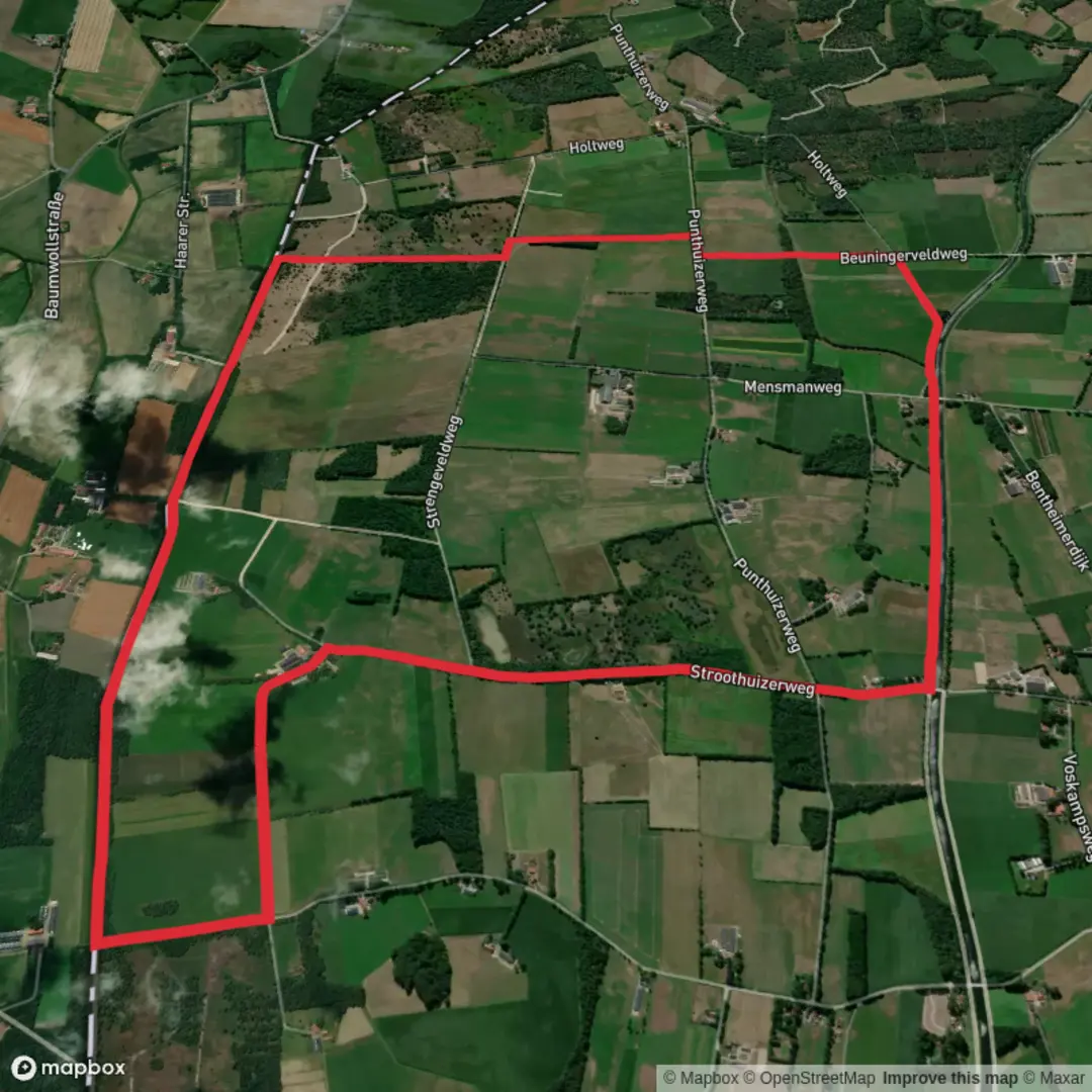An image depicting the trail Stroothuizer Weg and Wegtersbrug Loop and its surrounding area.