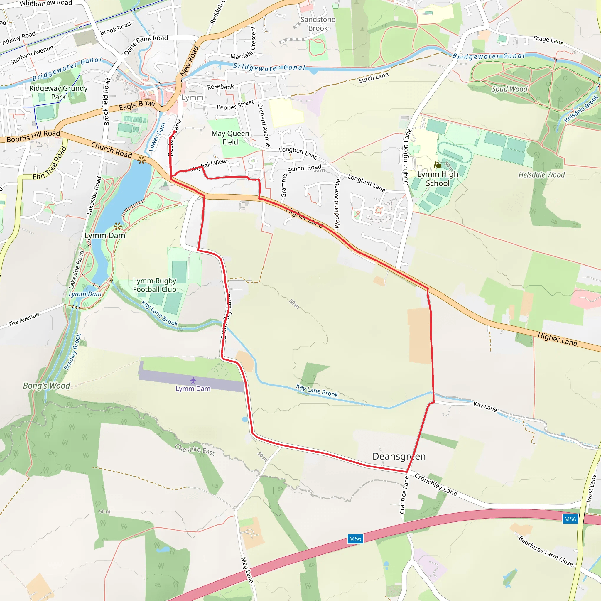 Lymm Loop mobile static map