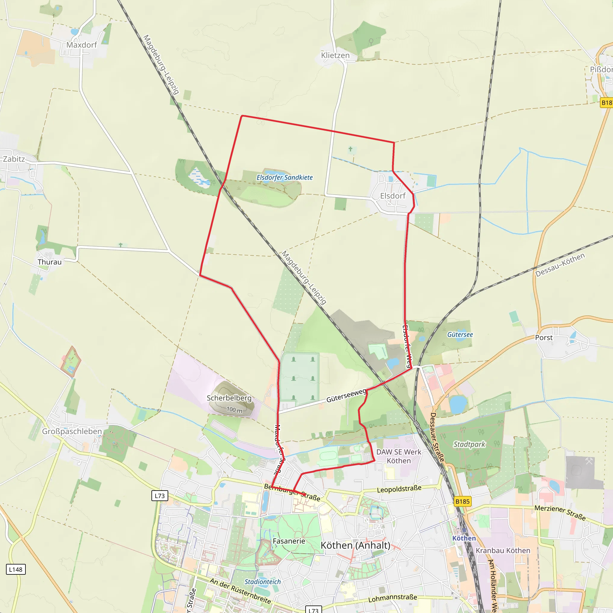 Elsdorf Loop - Kothen mobile static map