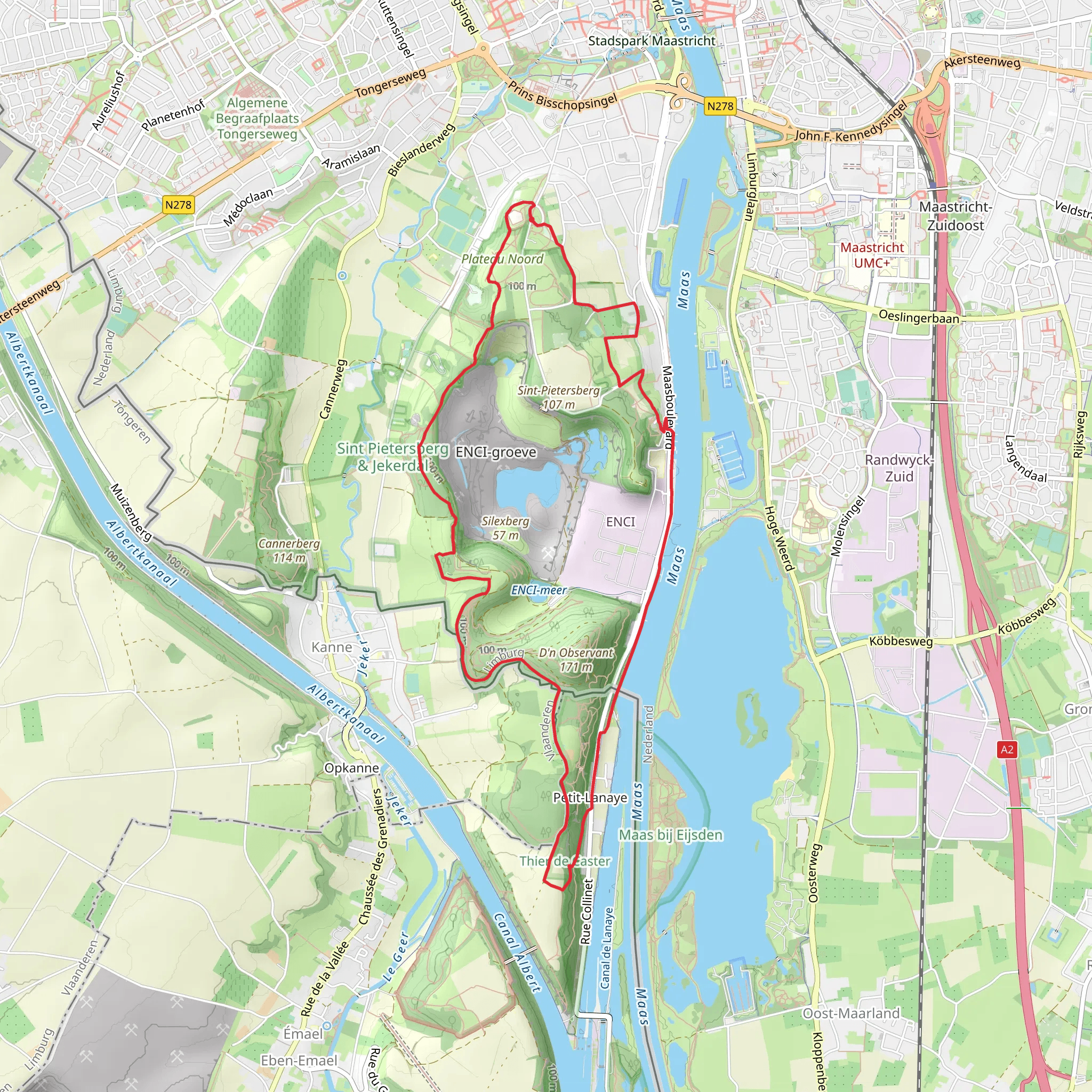 Encibos, Plateau Van Caestert and De Torentjes Loop mobile static map