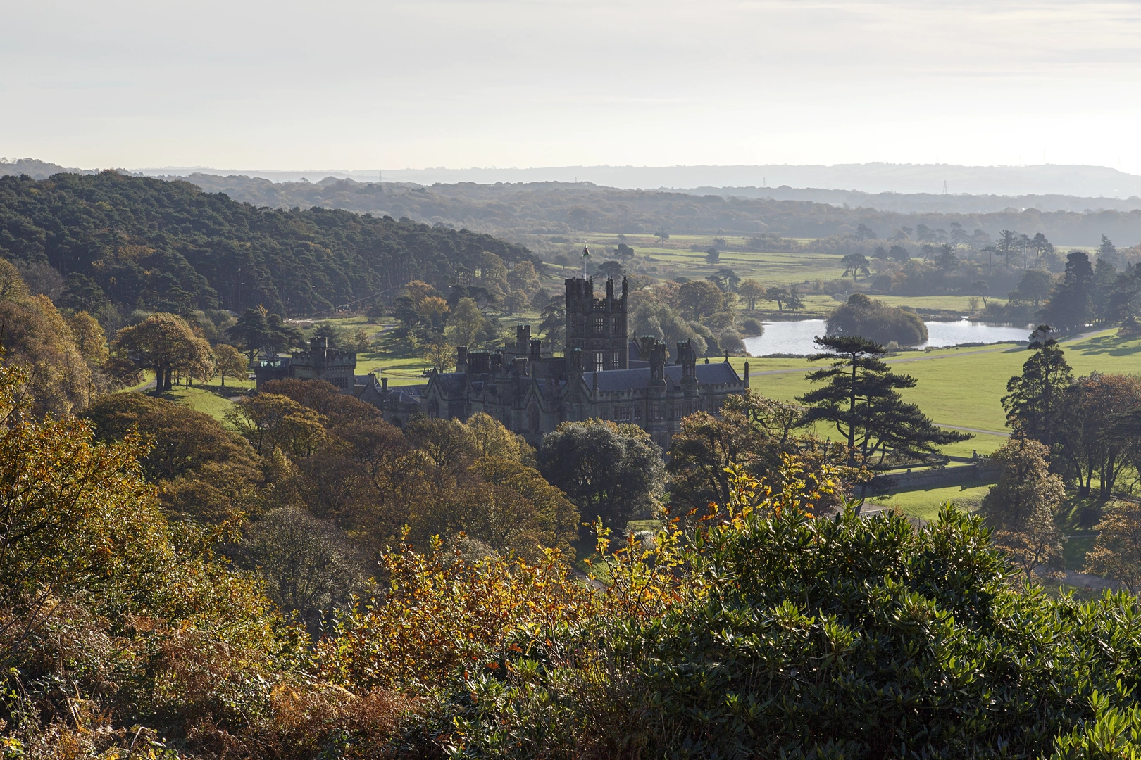 An image depicting the trail Coed Morgannwg Way and its surrounding area.