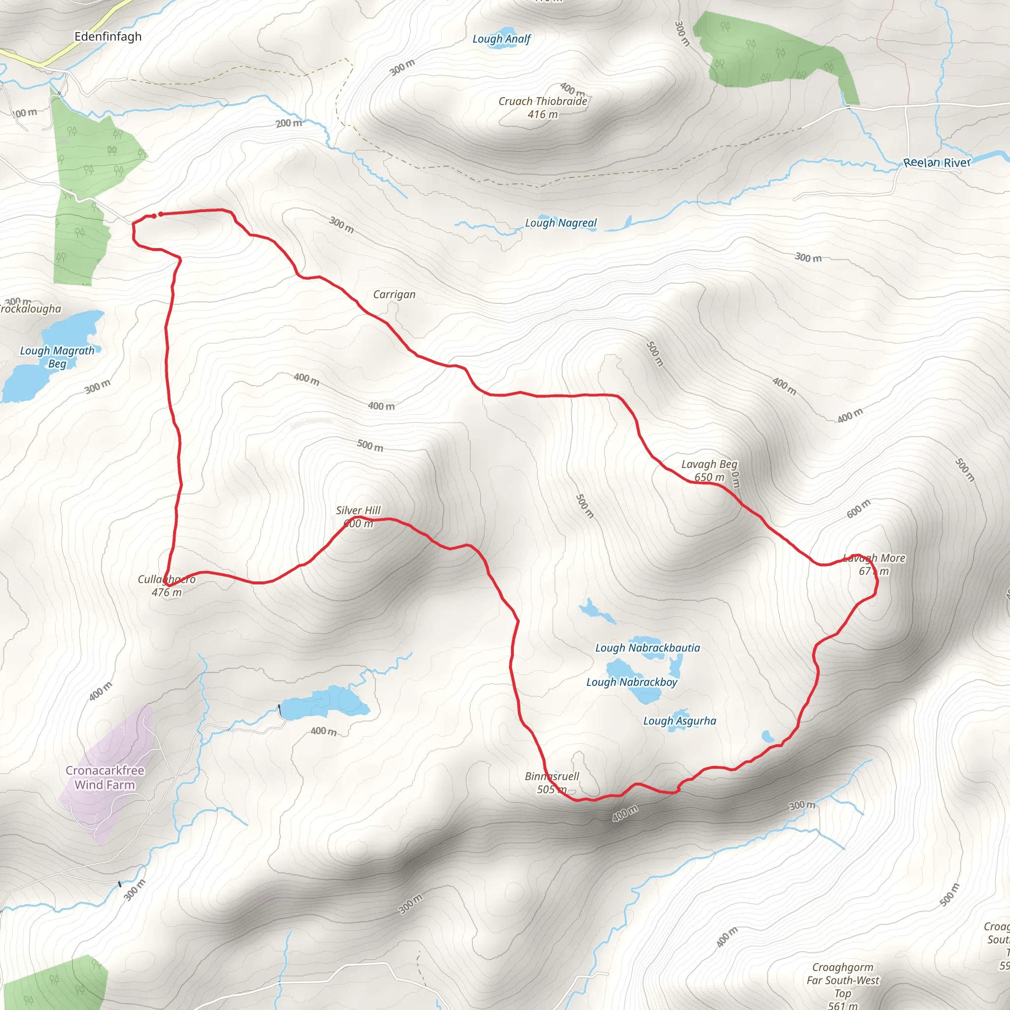 Lavagh Beg - More and Silver Hill Loop mobile static map