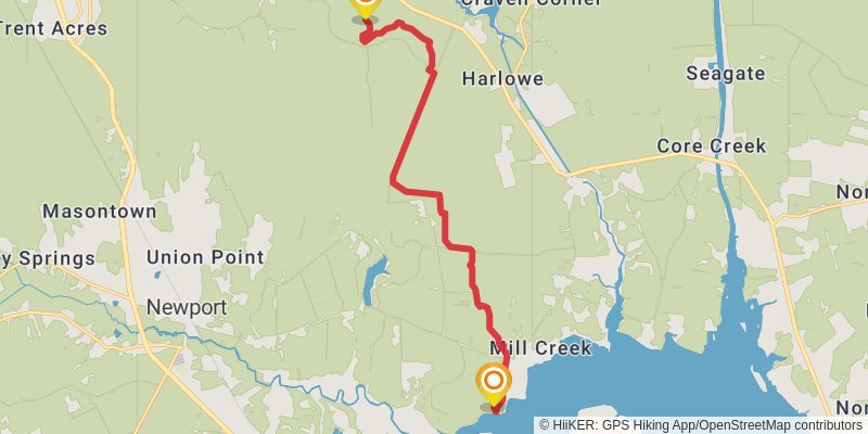 Mountains-to-Sea Trail stage 87 Map