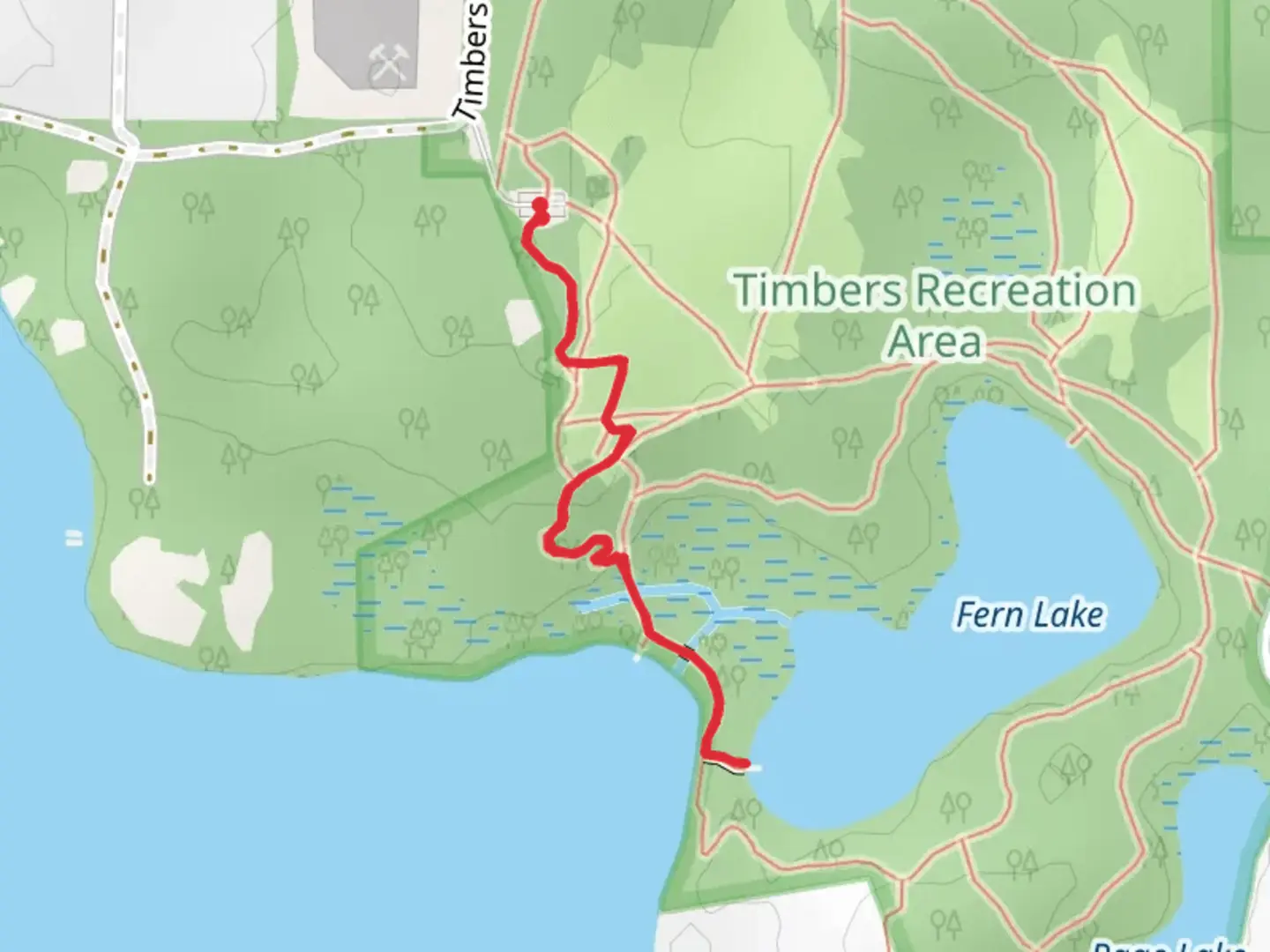 An image depicting the trail Walk to Fern and Long Lake and its surrounding area.