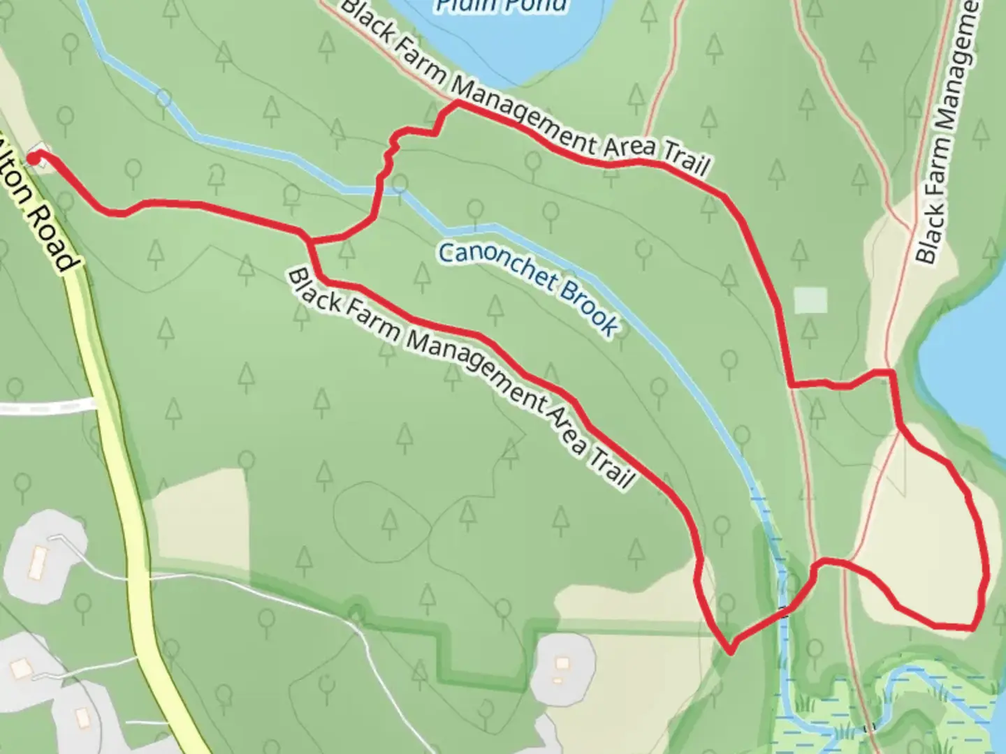 An image depicting the trail Black Farm Management Area Loop Trail and its surrounding area.