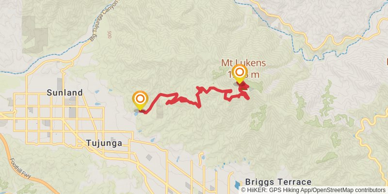 Haines Canyon to Mount Lukens Trail stage 2 Map