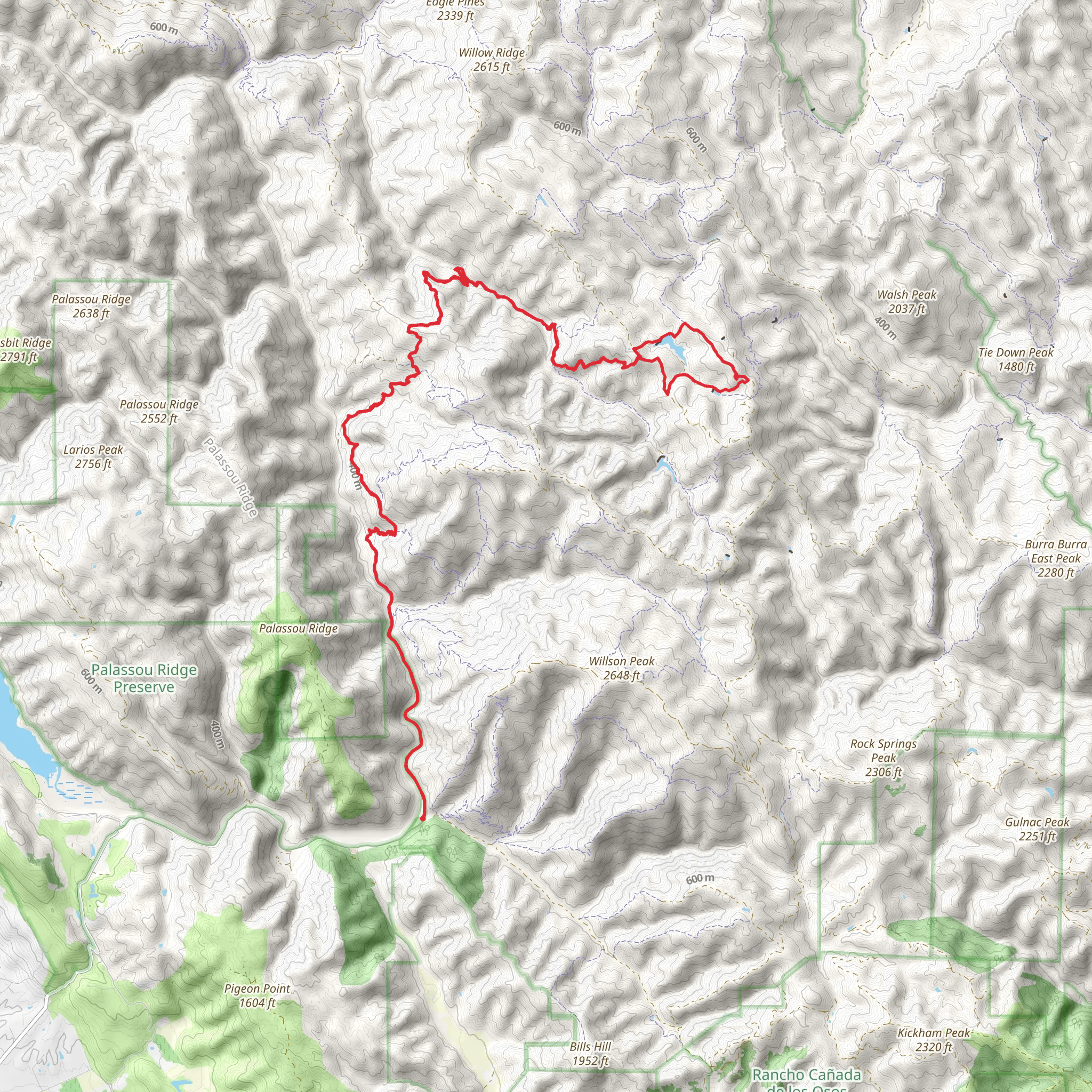 Coit Lake Loop mobile static map