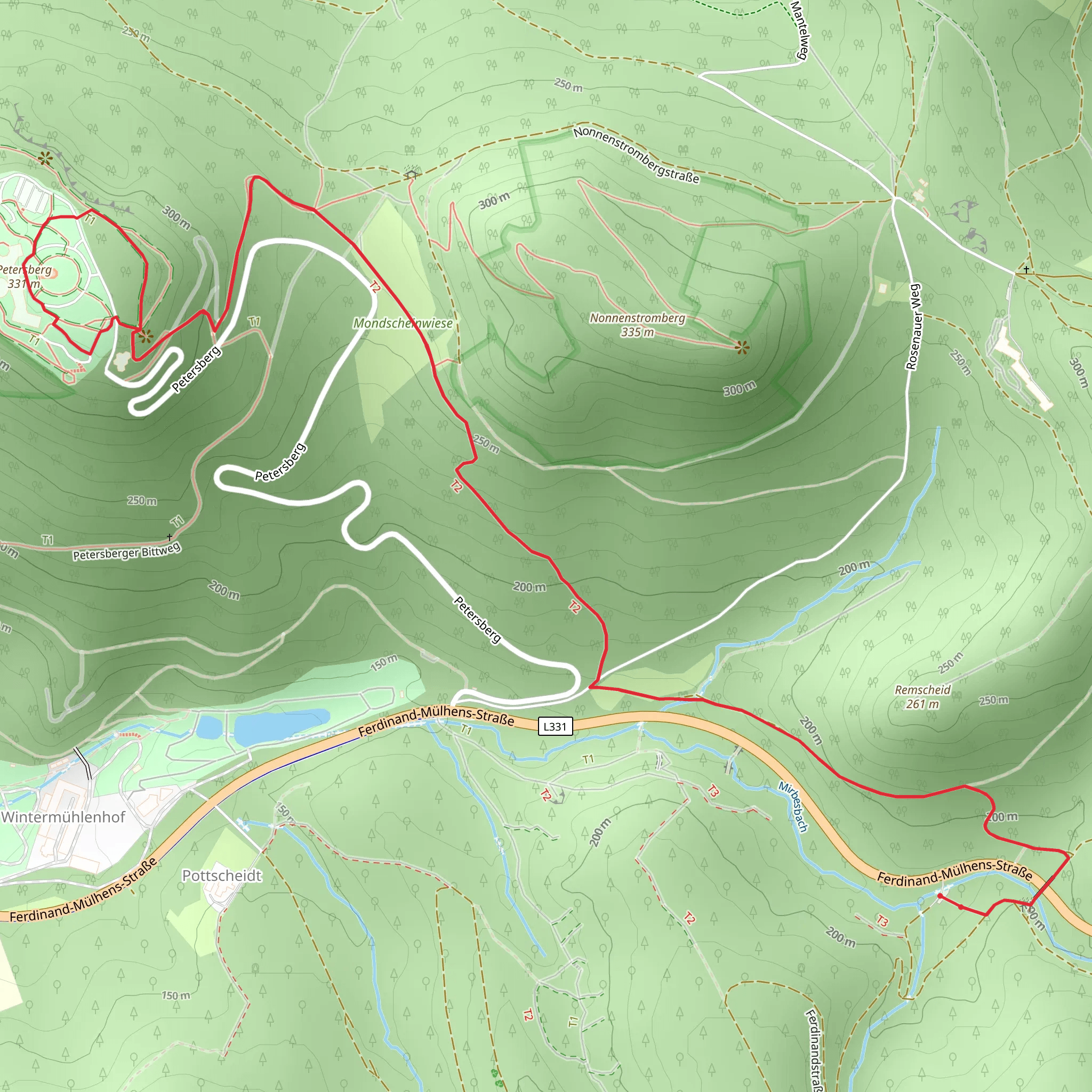 Petersberg via Petersberger Bittweg mobile static map